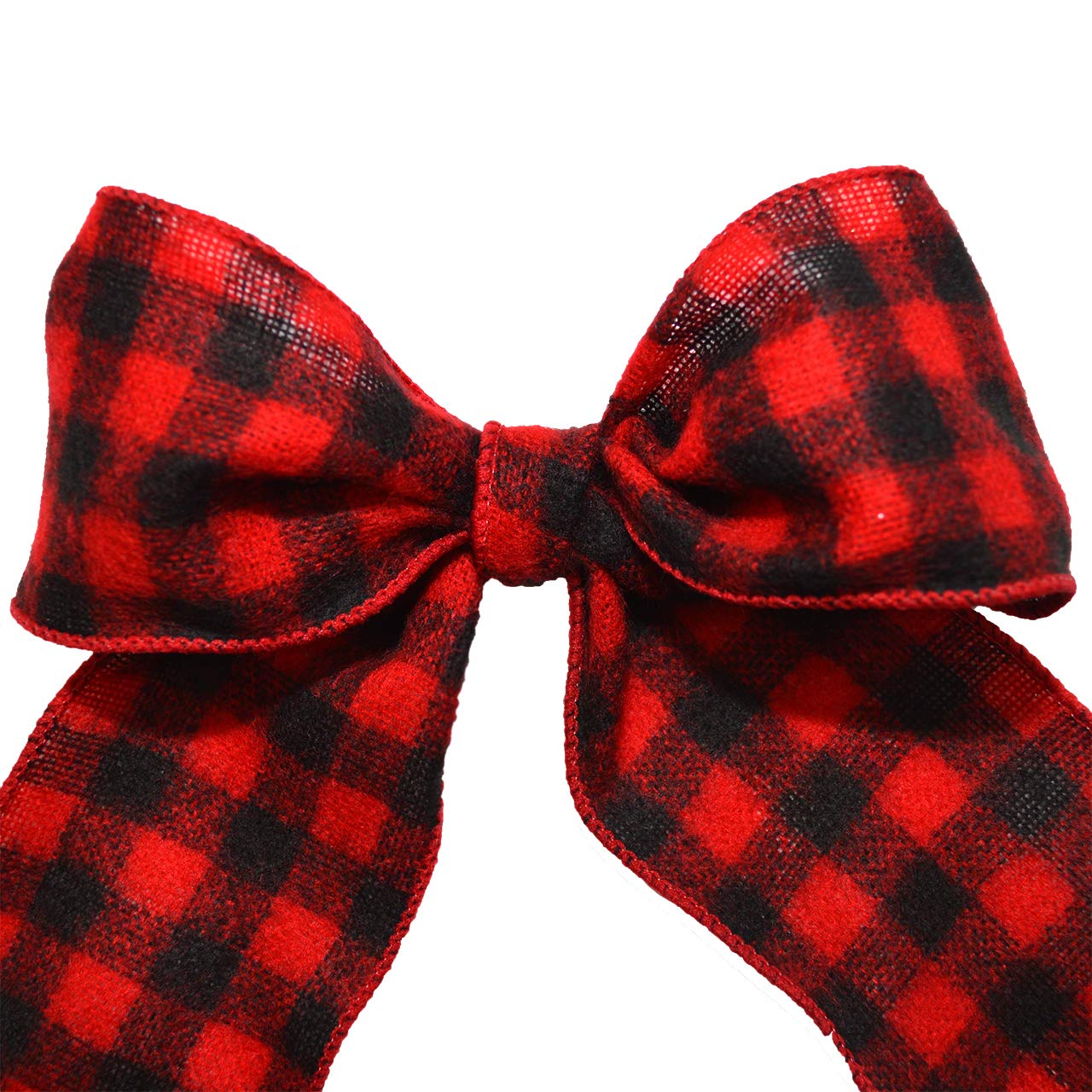 Morex 2.5 Inch x 10 Yards Wired Flannel Ribbon - Buffalo Plaid Red/Black - Perfect for Gift Wrapping, Holiday Decorations, DIY Crafts and Scrapbooking