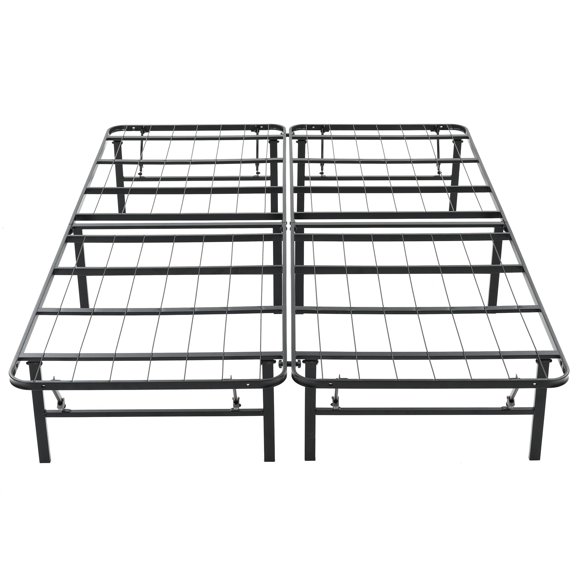 Hercules Folding Metal Bed Frame - 14 Inch Heavy Duty Platform Mattress Foundation with Noise Free Design, No Box Spring Needed, Queen Size - Perfect for Guest Rooms, Dormitories & Small Apartments