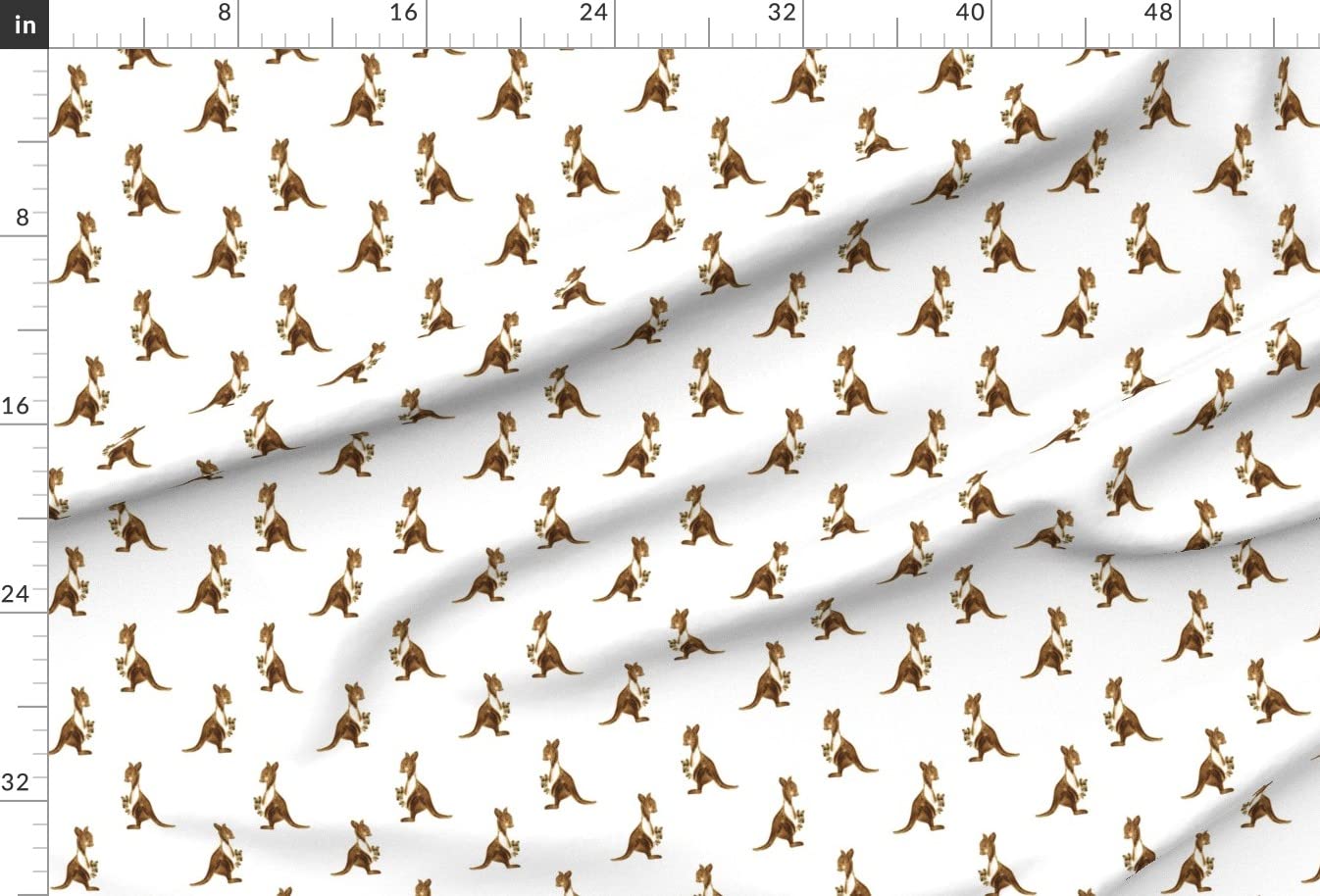 Premium Spoonflower Upholstery Velvet Fabric - Small Kangaroo Nursery Animal Print Fat Quarter for Home Decor, Apparel & DIY Projects | Soft, Durable & Stylish Fabric for Baby Rooms, Curtains & Clothing