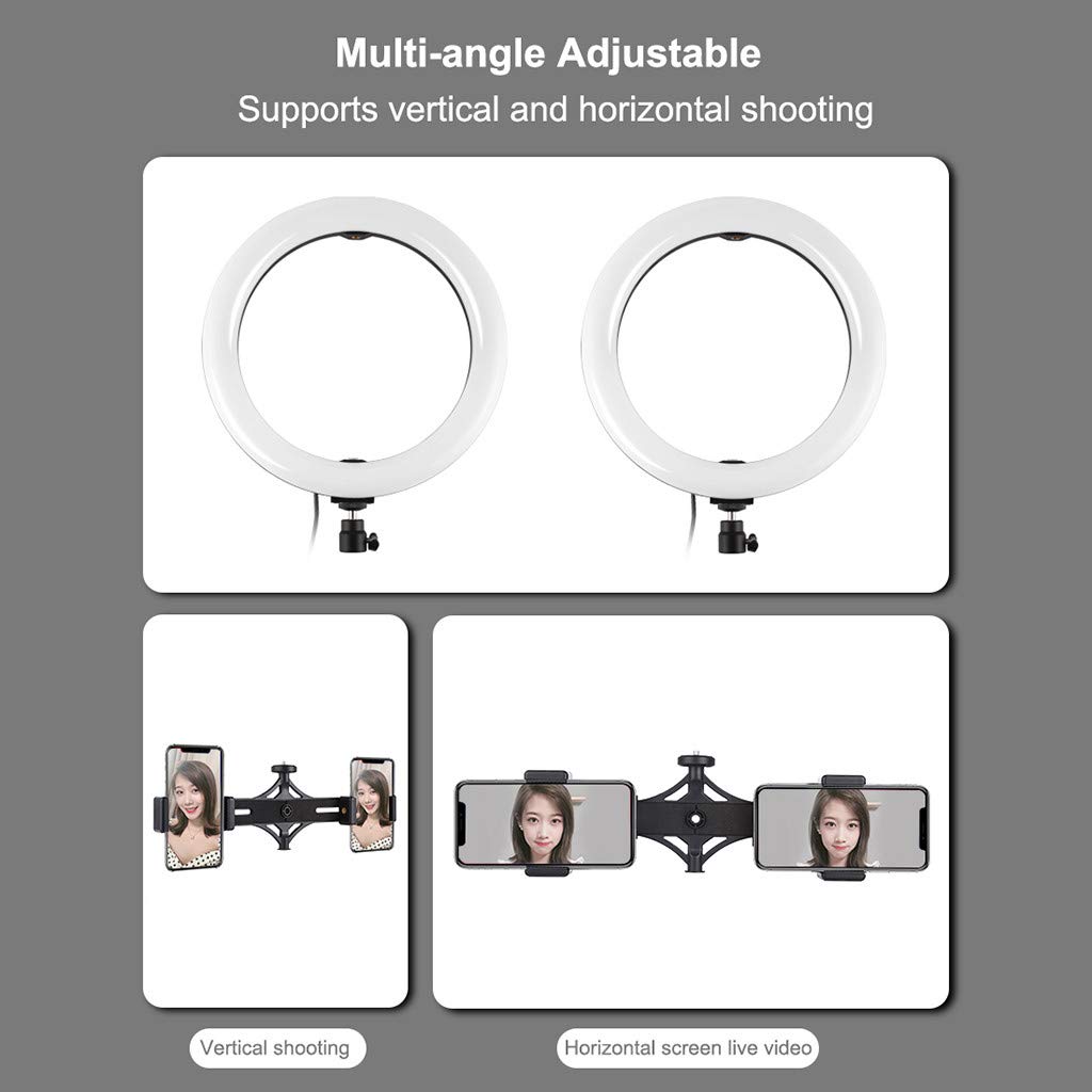 FARUTA 10.2 Inch Dimmable LED Ring Light with Tripod Stand & Dual Phone Holders - Perfect for Selfies, Vlogging, Live Streaming, YouTube Videos, TikTok Content Creation, Makeup Application and Professional Photography Lighting