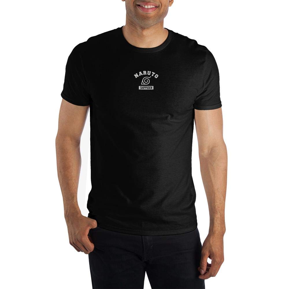 Naruto Anime Black Short Sleeve Graphic T-Shirt for Men - Casual Cotton Tee for Anime Fans, Cosplay, and Everyday Wear