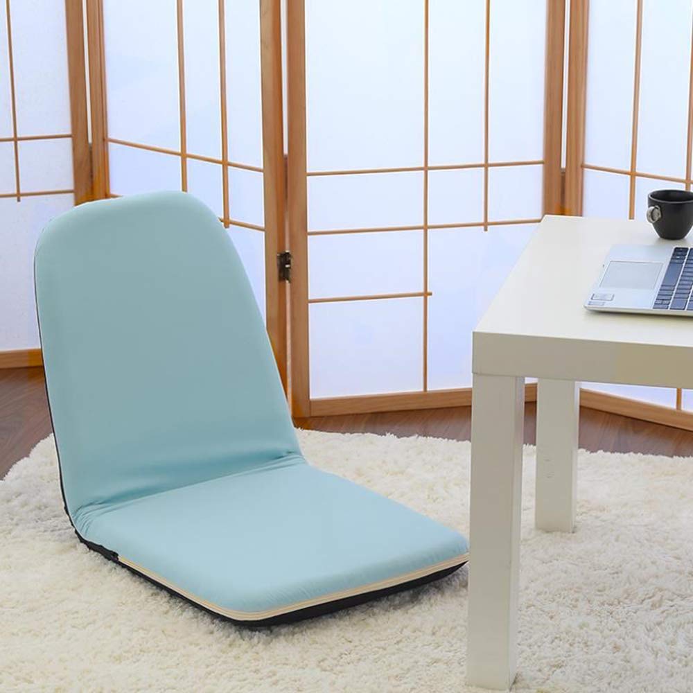 Adjustable Floor Chair with 5-Position Recline - Foldable Lounger Sofa for Adults & Kids - Ergonomic Seat Cushion for Gaming, Meditation, Reading & TV Watching - Portable Blue Folding Chair for Living Room, Bedroom & Dorm