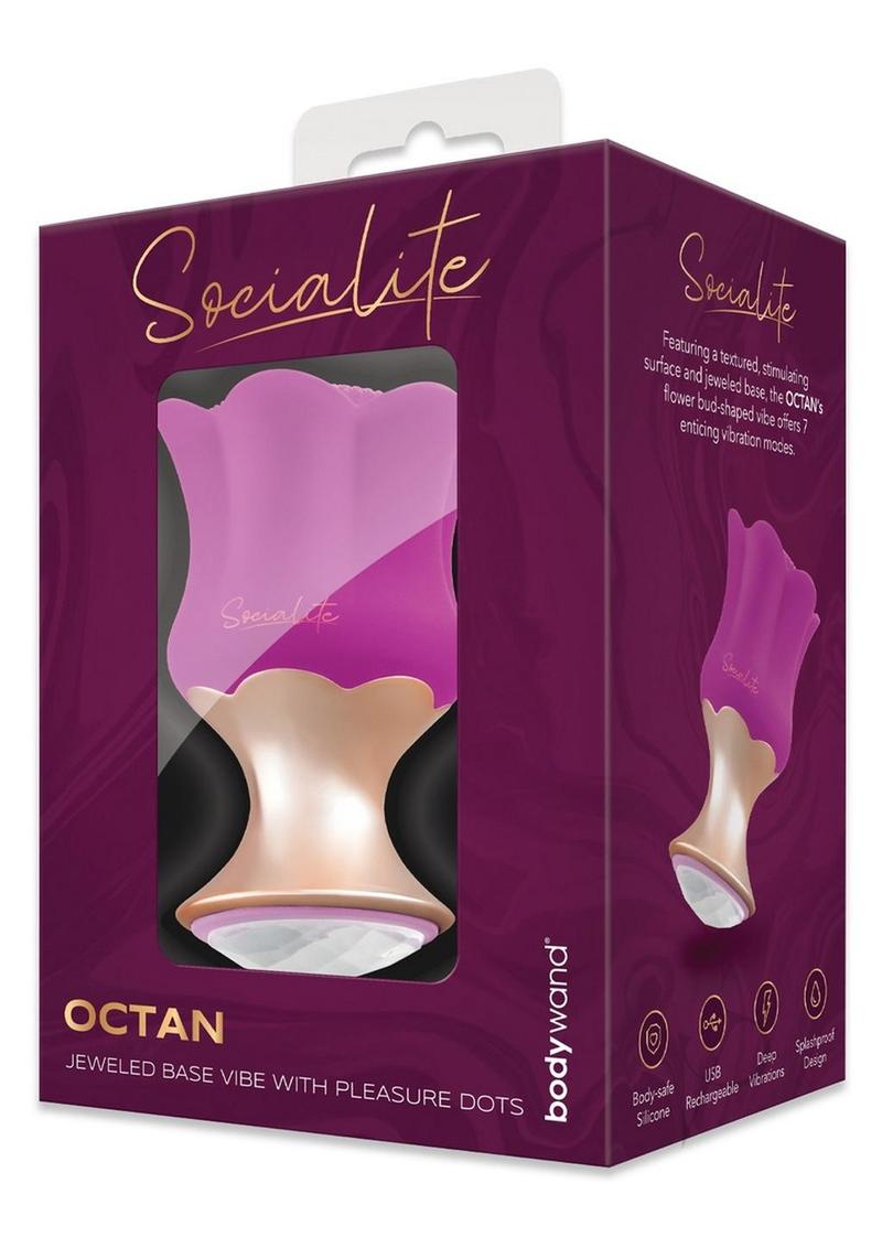 Bodywand Socialite Octan Rechargeable Silicone Massager - Purple & Gold | Personal Relaxation & Muscle Relief for Home & Spa Use