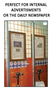 Enclosed Wood Framed Bulletin Board Display Case - Premium Restroom Sign Holder for Offices, Schools & Public Spaces