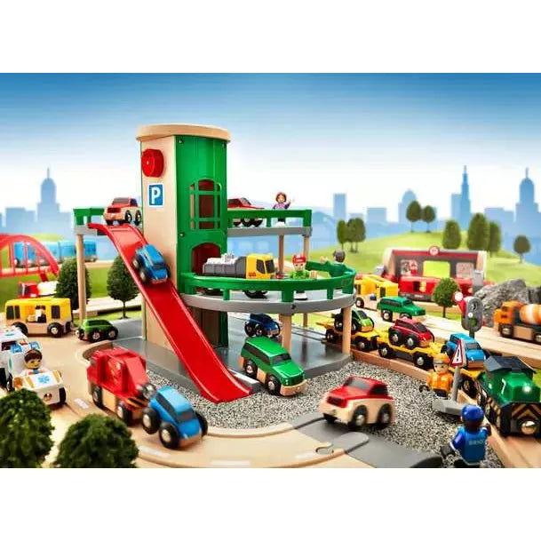 BRIO Wooden Parking Garage Toy for Kids - Interactive Play Set with Elevator & Cars - Perfect for Toddlers & Preschoolers | Pretend Play, Gift Idea, Birthday Present