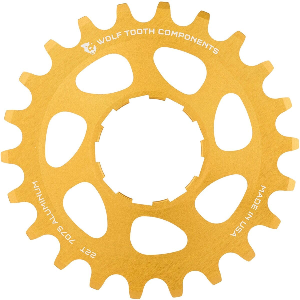 Wolf Tooth Aluminum Single Speed Bike Cog - Gold - Durable & Lightweight for BMX, Fixie & Track Bikes - Perfect for Urban Commuting & Performance Cycling