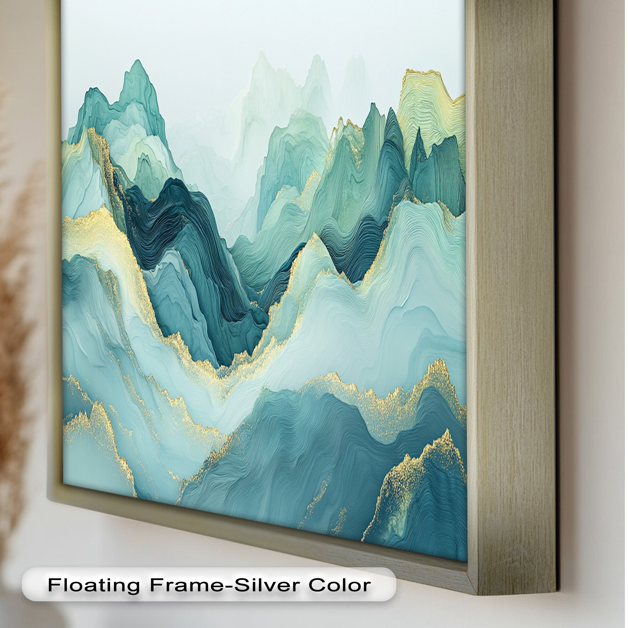 Abstract Covered Peaks Mountain Landscape Oil Paintings - Handmade Canvas Art for Living Room, Bedroom & Office Wall Decor
