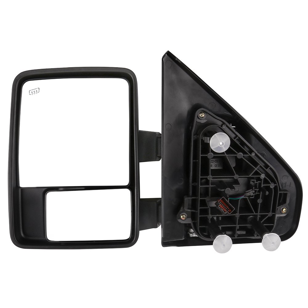2004-2014 Ford F-150 Towing Mirrors - Power Adjustable Heated Side Mirrors with Turn Signal & Puddle Light (Black Housing) | Perfect for Truck Towing, Night Driving & Enhanced Visibility