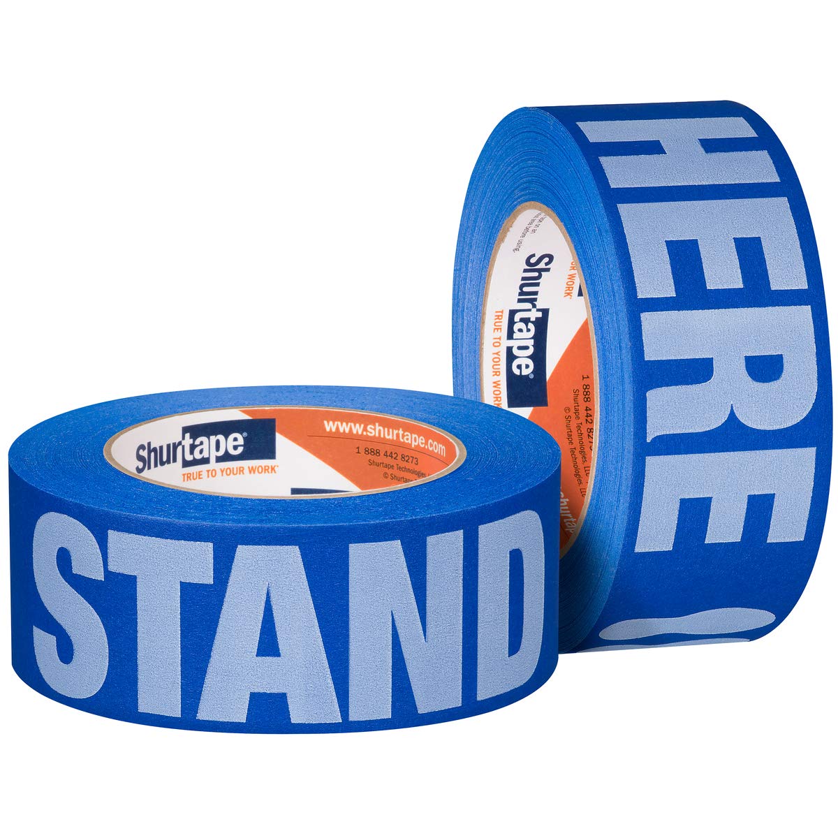 Shurtape 105156 CP 27P Blue Multi-Surface Floor Masking Tape - 48mm x 55m (Over 100ft per Roll) - Social Distancing Floor Marking Tape with 