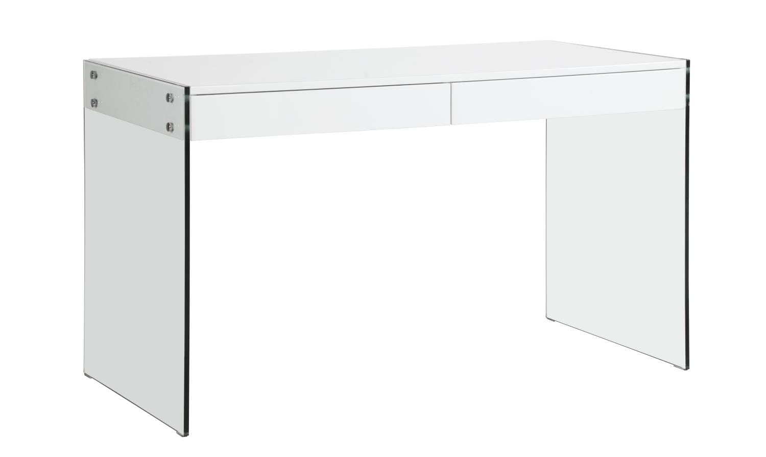 Modern Gloss White Glass Desk for Home Office & Study