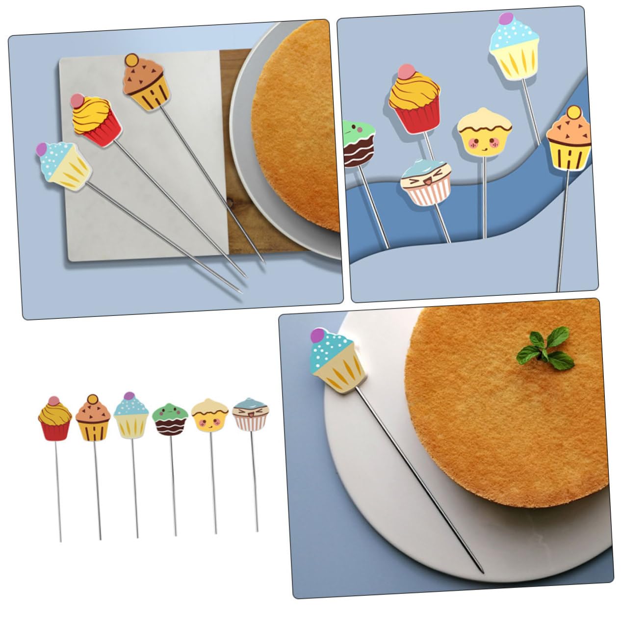 6-Piece Cake Test Pin Set - Metal Cake Tester Probe for Baking, Bread & Donuts - Essential Kitchen Baking Tools for Perfect Doneness (Ideal for Home Bakers & Professional Chefs)