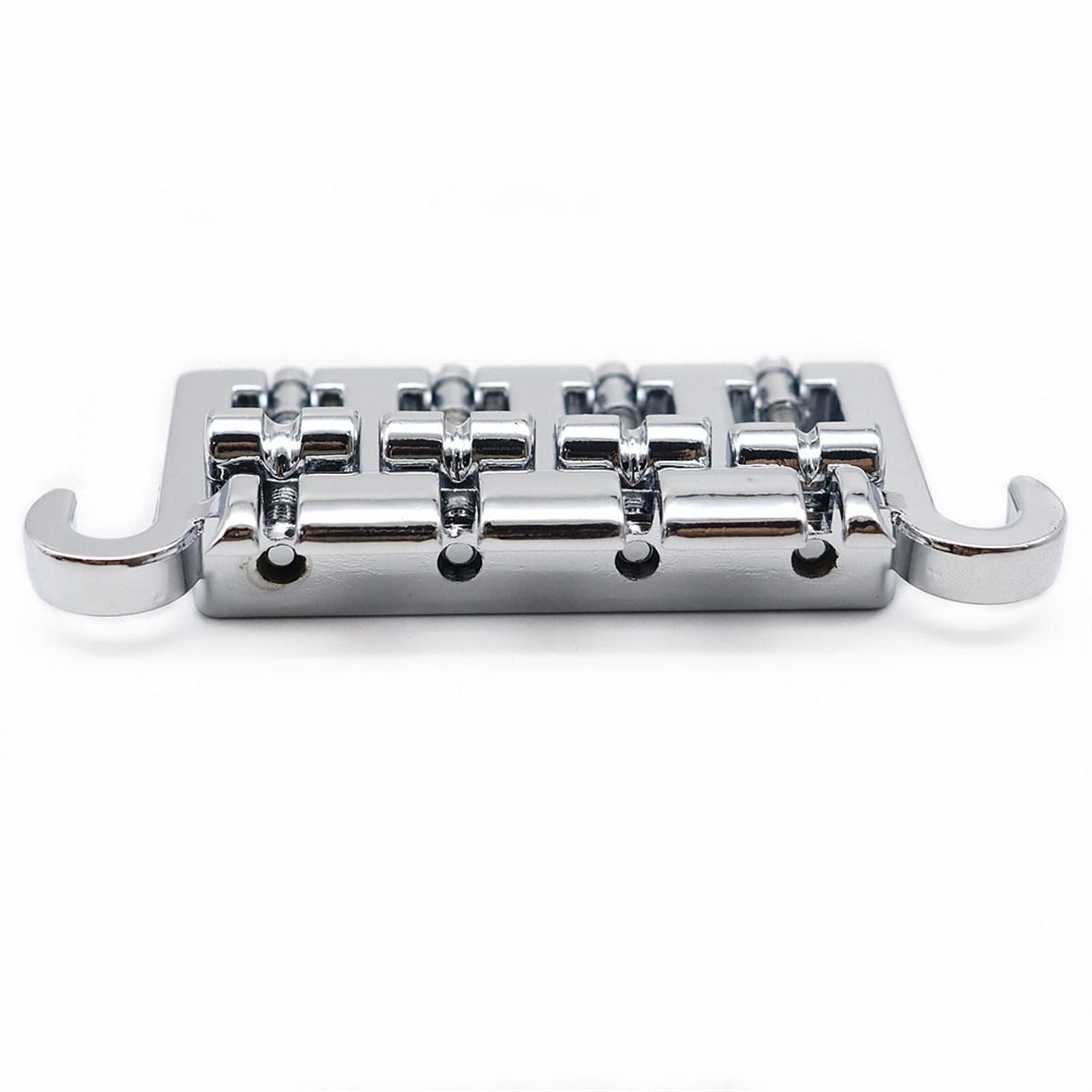Shofar Style 4-String Electric Guitar & Bass Bridge - Silver (1 Set) | High-Quality Replacement for Enhanced Tone & Playability | Perfect for Rock, Jazz & Blues Performances