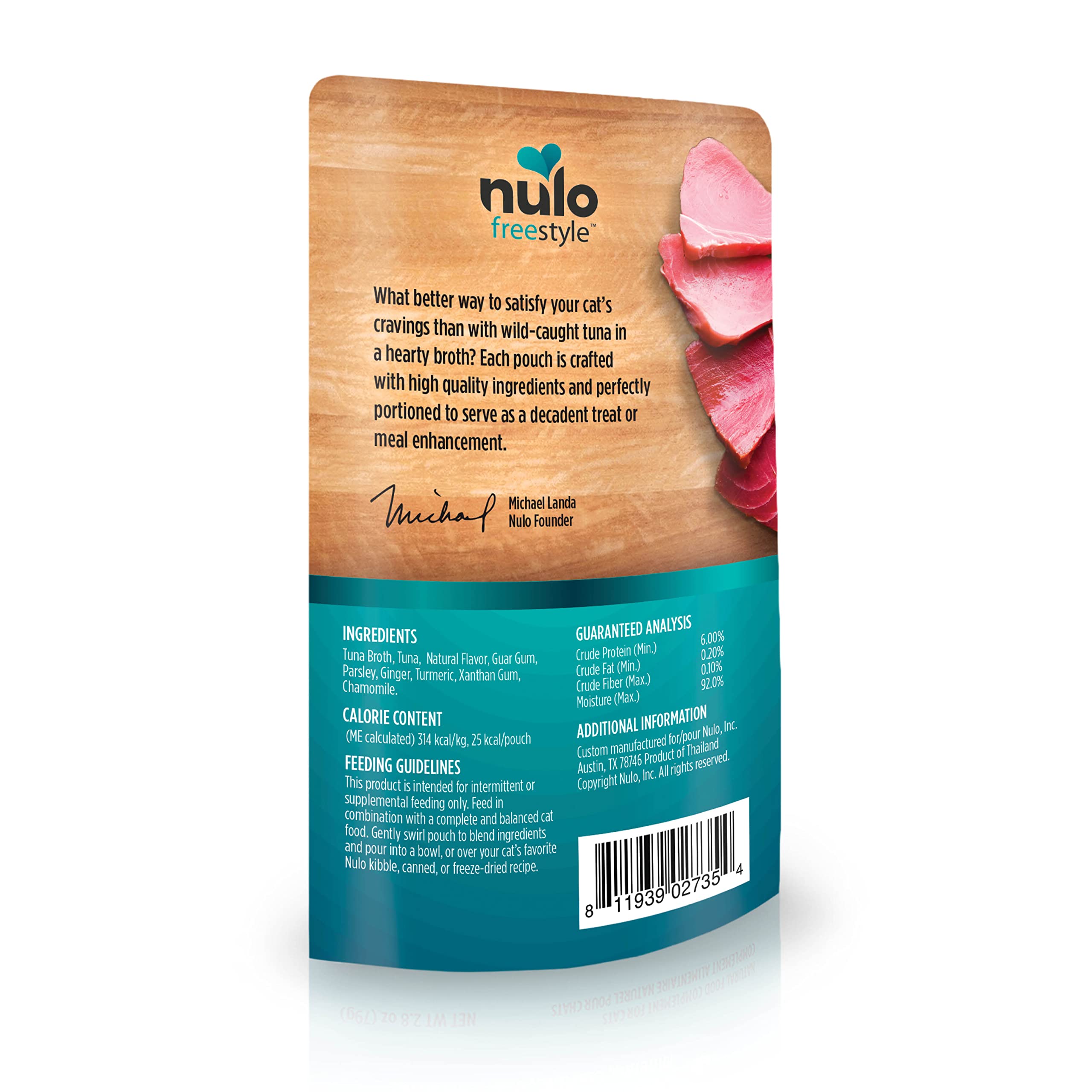Nulo FreeStyle Chunky Tuna Cat Food Topper Pouch - 2.8oz Wet Cat Food Supplement for Picky Eaters | Perfect for Mixing with Dry Food or as a Tasty Treat