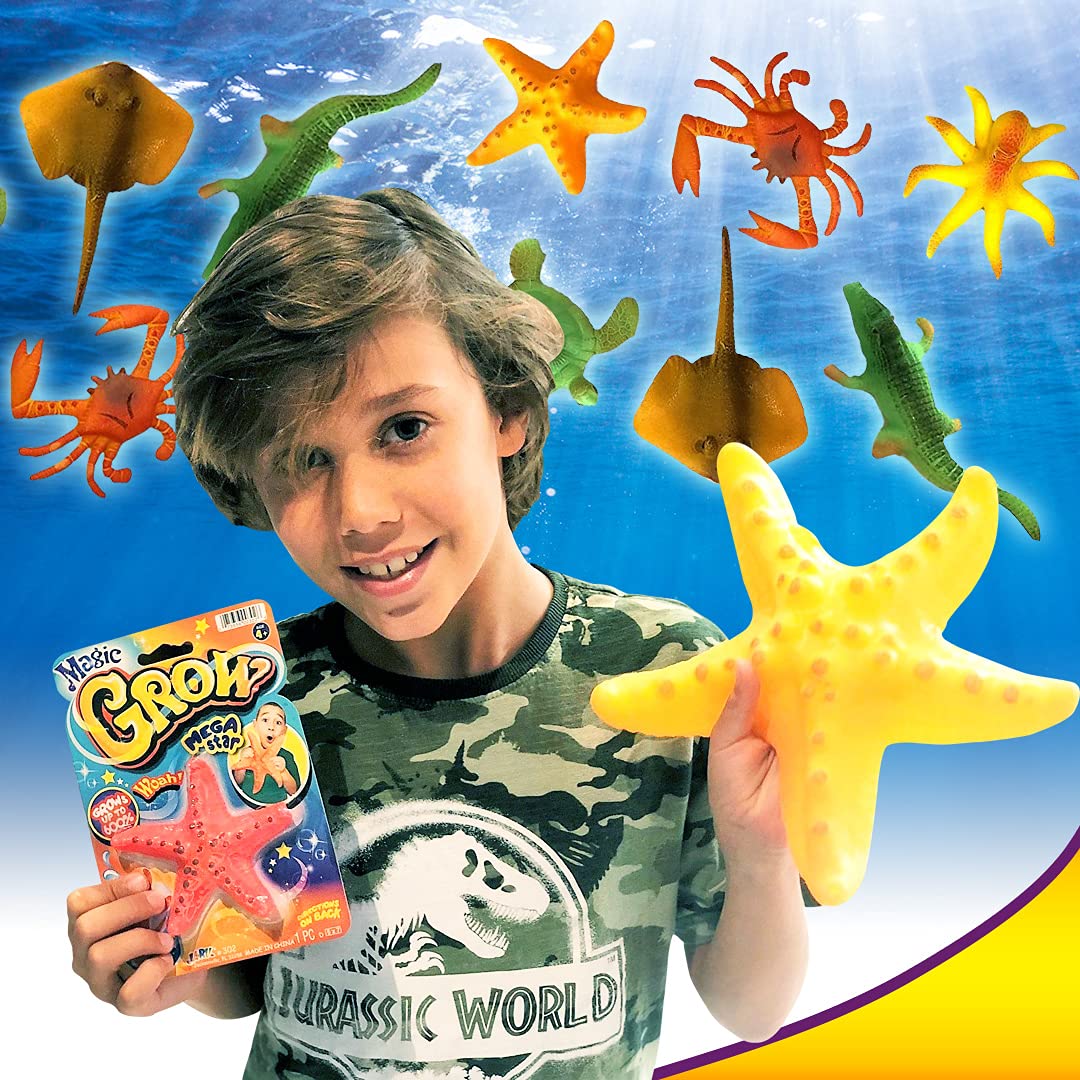 JA-RU Magic Grow Ocean Themed Water Animals (6 Packs Assorted) - Expanding Bath & Pool Toys for Kids, Sea Creature Party Favors, Beach Party Goodie Bags - Perfect for Birthday Parties, Pool Fun, and Summer Water Play