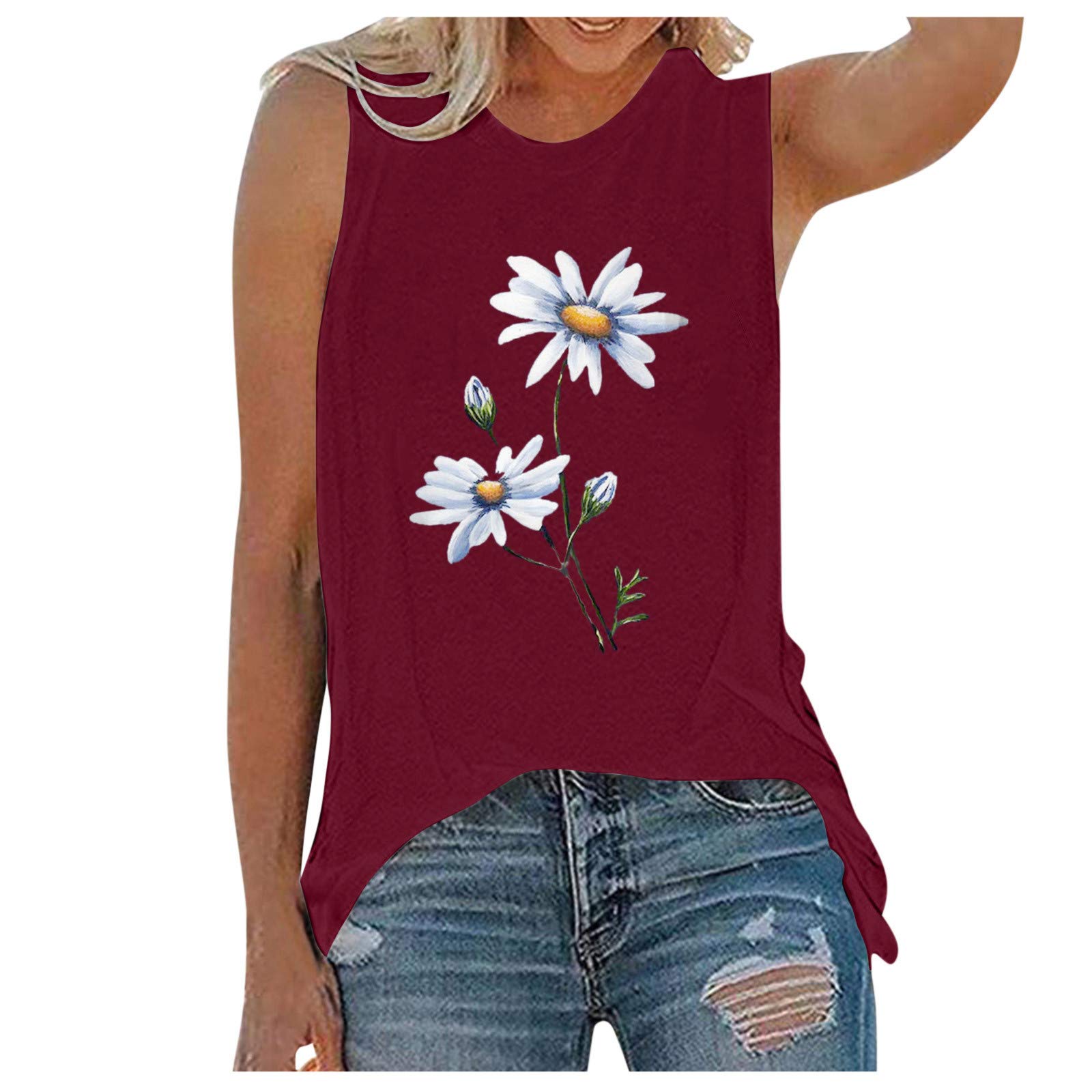 Women's Summer Casual Printed Sleeveless Vest Blouse - Fashion Tank Top & Camisole for Beach, Vacation, and Daily Wear