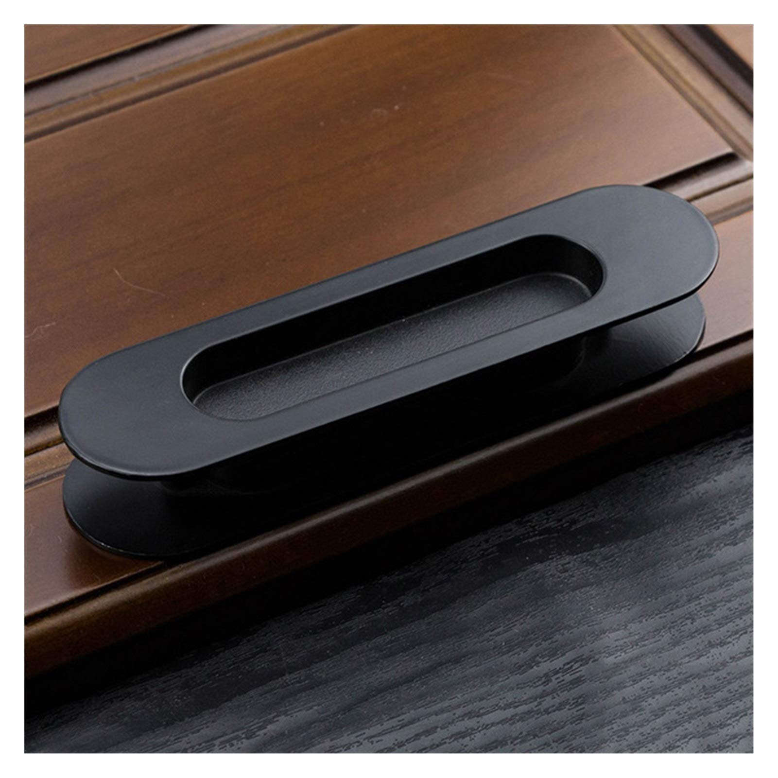 2PCS Hidden Door Handle - Zinc Alloy Embedded Sliding Door Handle for Bedroom, Cabinet & Furniture Hardware (Black) | Durable & Stylish Home Improvement Solution for Modern Interiors