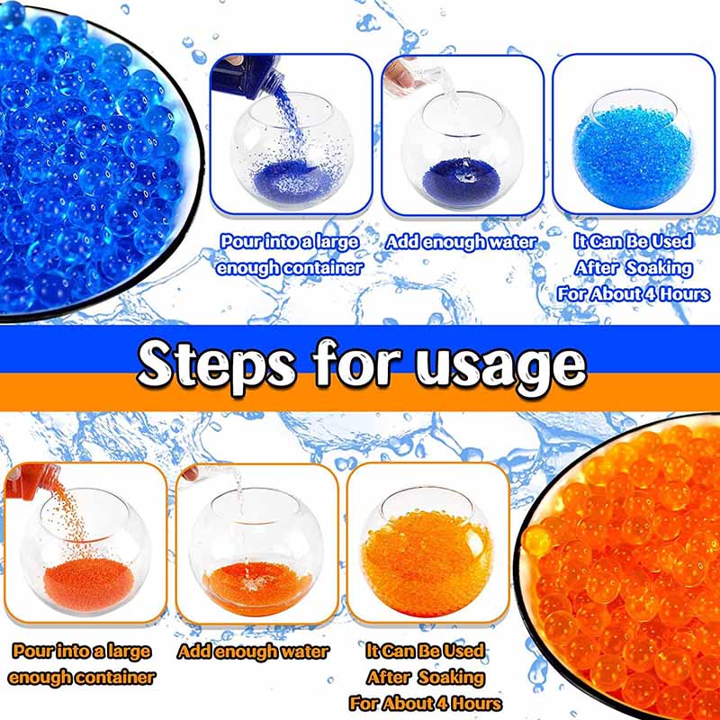 7-8mm Gel Splatter Ball Blaster Refill Ammo - 80,000 PCS (Blue & Orange) for Outdoor Water Games, Team Battles, and Summer Fun Activities