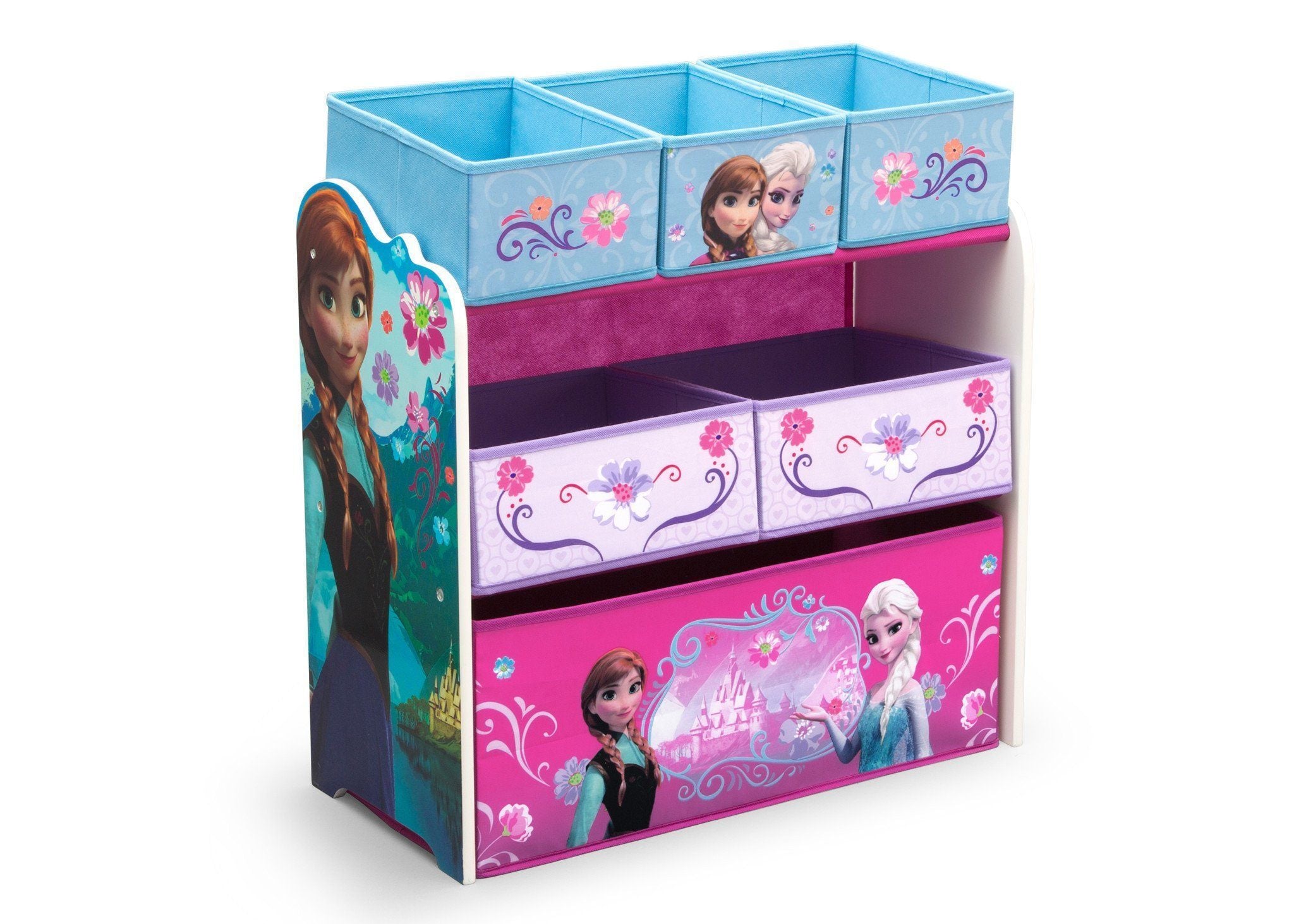 Frozen Multi Bin Toy Organizer - Kids Room Storage Solution for Toys, Books & Crafts - Perfect for Playrooms, Bedrooms & Daycare Centers