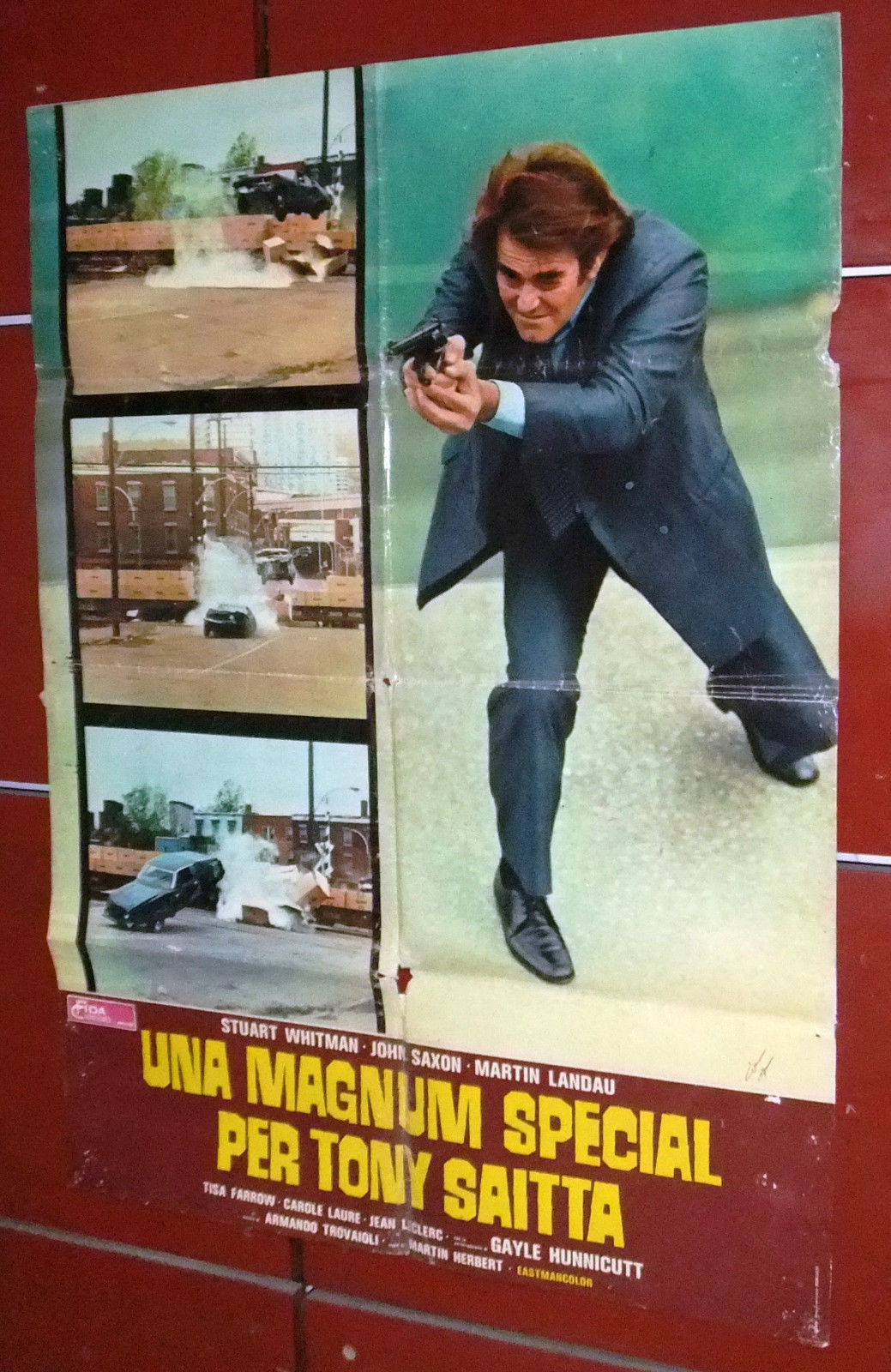 Set of 10 UNA MAGNUM SPECIAL PER TONY SAITTA SAXON Italian Film Lobby Cards from 1970s - Vintage Movie Memorabilia for Collectors & Film Enthusiasts