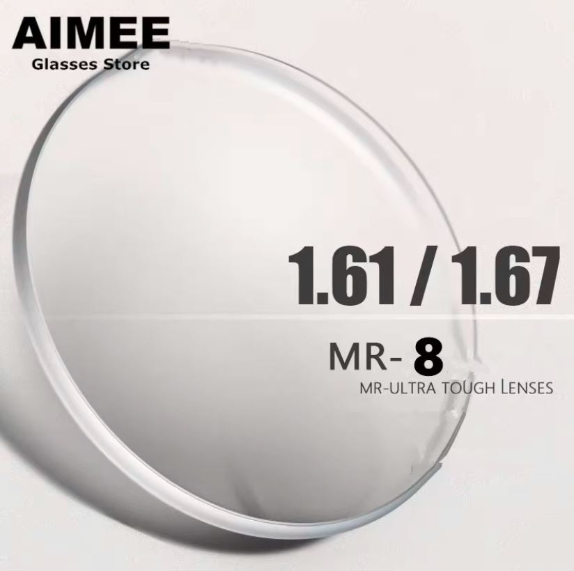 Aimee Single Vision MR Series Anti Shock Clear Lenses - Lightweight Impact-Resistant Eyeglass Lenses for Daily Wear, Sports & Outdoor Activities