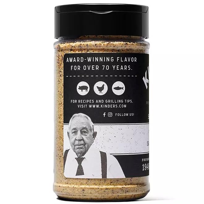 Kinders The Blend Seasoning Salt, Pepper & Garlic Seasoning - 10.5 oz Shaker Bottle with Dual Opening Lid for Easy Measuring | All-Purpose Spice Blend for Grilling, Roasting & Everyday Cooking | Perfect for Steaks, Chicken & Vegetables