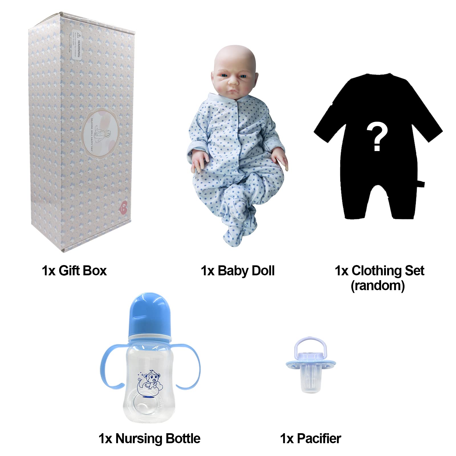 **AISITE 18 Inch Realistic Reborn Baby Doll - Full Platinum Silicone Lifelike Baby Boy with Open Eyes, Perfect Christmas & Birthday Gift for Kids 3+ | Great for Role Play, Collecting & Emotional Comfort**