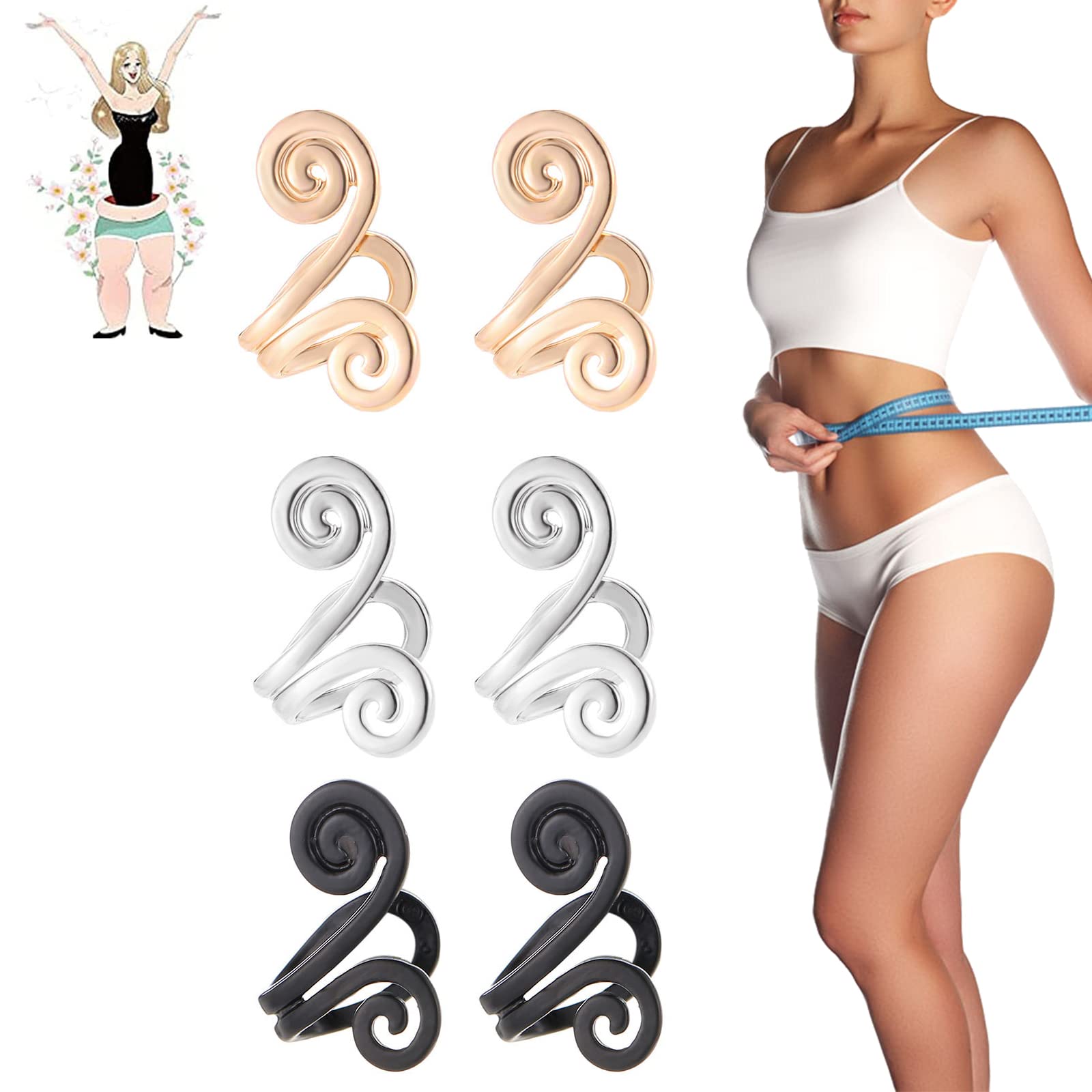 Zunis Acupressure Slimming Earrings - Non-Piercing Acupressure Earrings for Weight Loss & Wellness (3 Pairs) | Perfect for Natural Pain Relief, Stress Reduction & Holistic Therapy at Home or Work