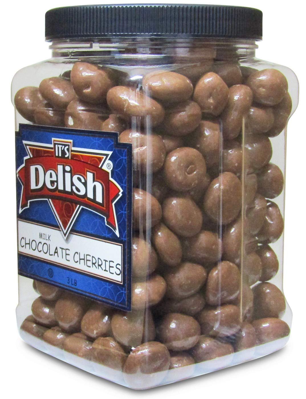 Delicious Milk Chocolate Covered Cherries - 3 lbs Bulk Size in Reusable Container | Perfect for Gifts, Parties & Holiday Treats