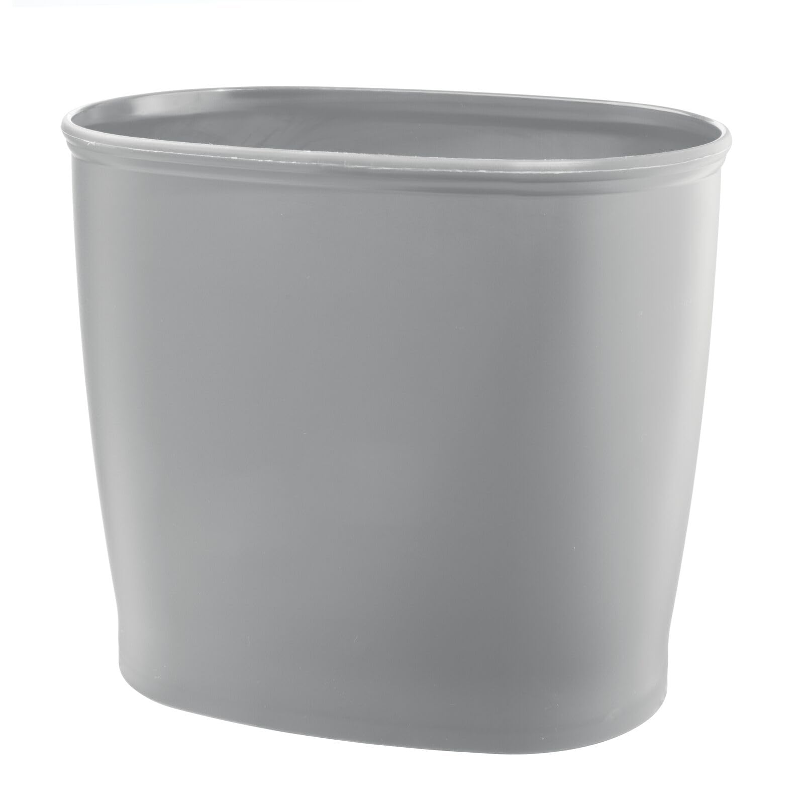 mDesign 2.25 Gallon Plastic Oval Trash Can - Small Wastebasket for Bathroom, Kitchen, Office & Dorm - Gray Recycling Bin for Waste Disposal & Organization - Perfect for Under Sink, Bedroom or Closet Storage