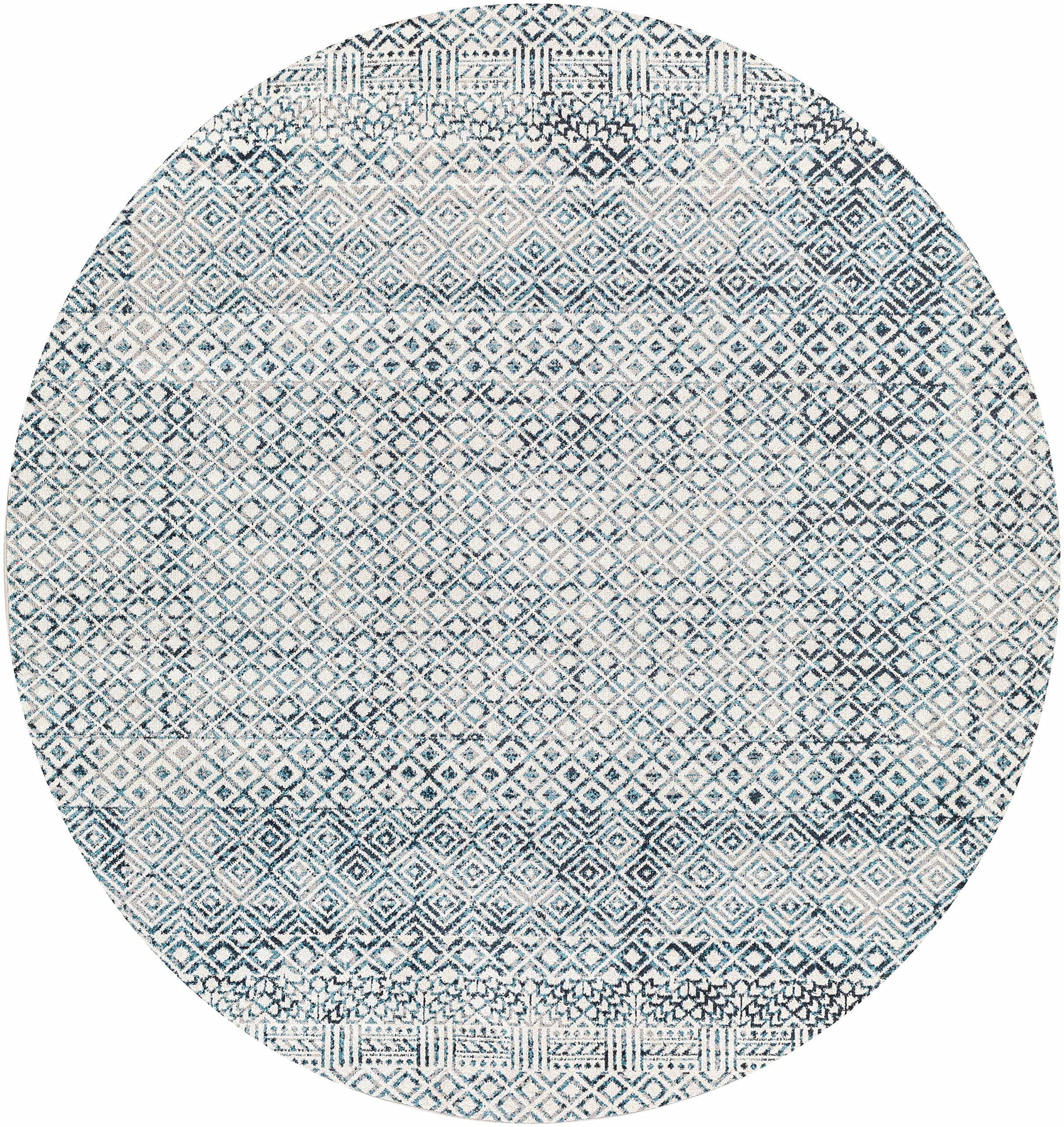 Hauteloom Askeaton Washable Area Rug - Blue & Gray Round 6'7