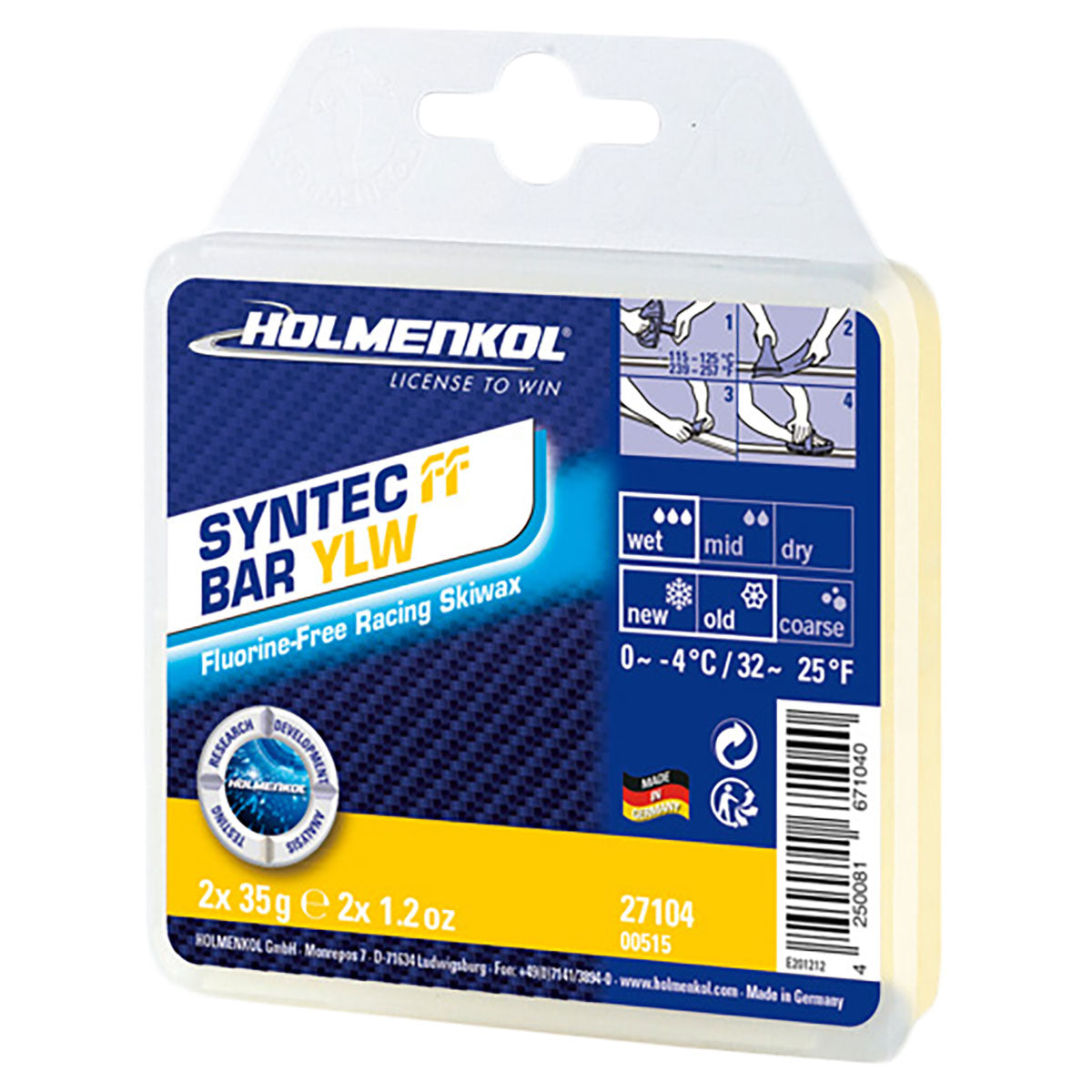 Holmenkol Syntec FF Race Wax - High-Performance Ski Wax for Racing & All-Mountain Skiing | Ideal for Competitive Skiers & Winter Sports Enthusiasts