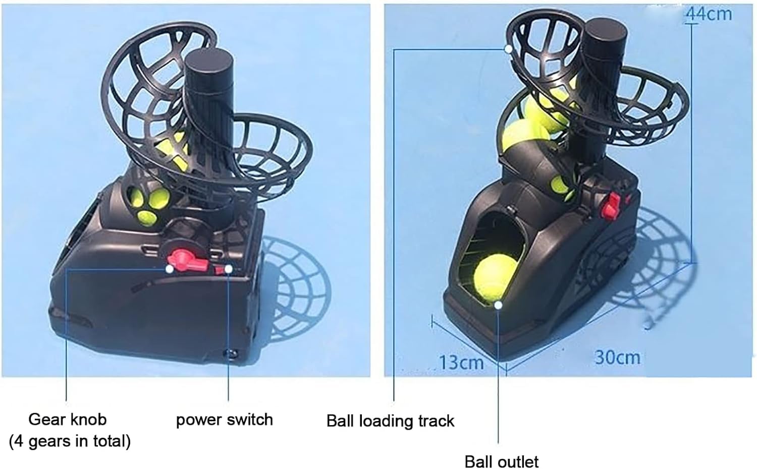 Automatic Tennis Ball Machine - Holds 30 Balls with Rotation Function | Perfect for Solo Training & Coaching | Improve Agility & Skills | Ideal for Backyard Practice, Tennis Courts & Coaching Sessions