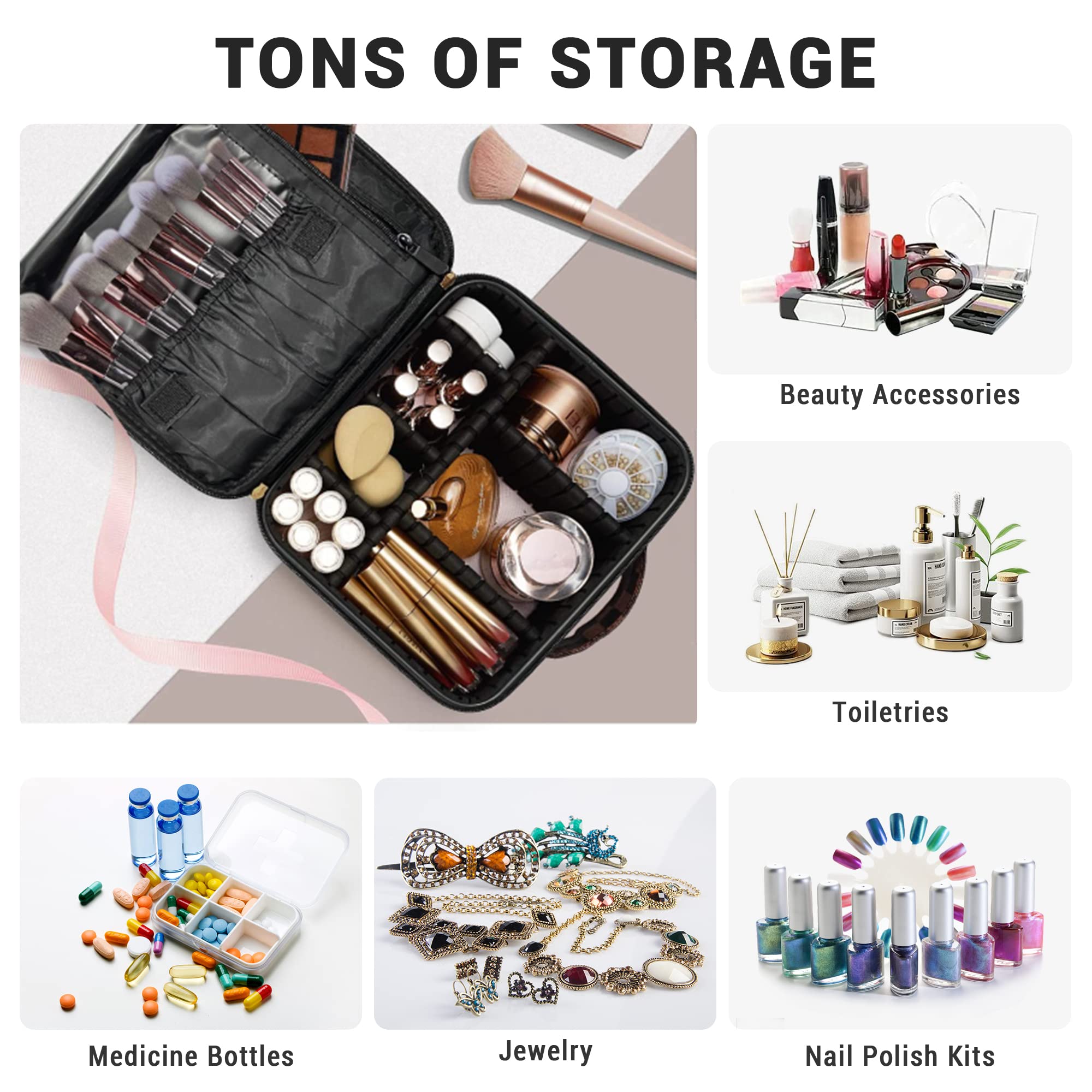 Stylish Checkered Makeup Bag with Adjustable Partition - Portable Cosmetic Organizer for Women, Perfect for Travel & Toiletry Storage - Ideal Christmas & Birthday Gift for Her