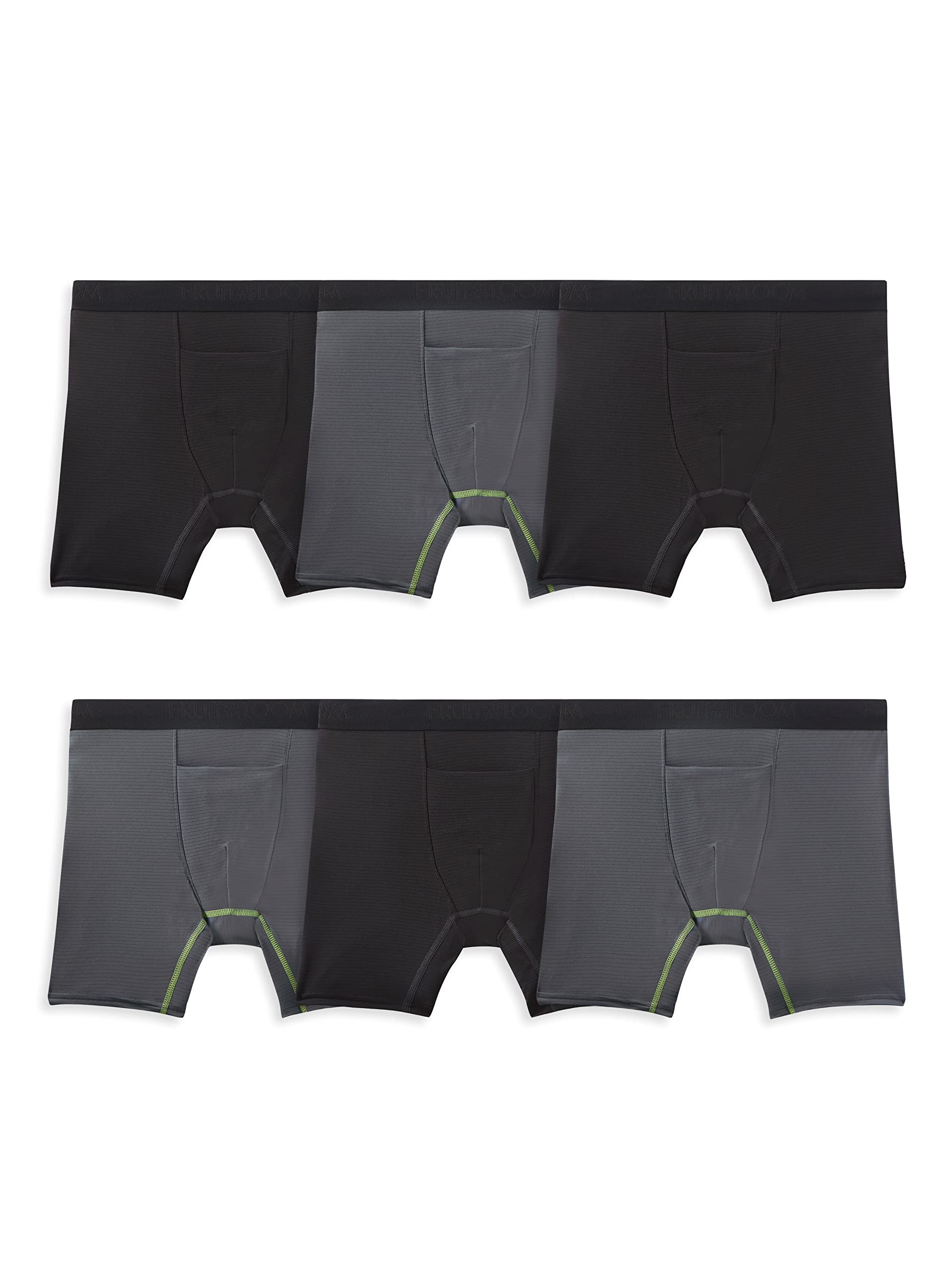 Fruit of the Loom Men's 360° Stretch Boxer Briefs - Quick Dry Moisture Wicking Underwear for Active Lifestyle & All-Day Comfort