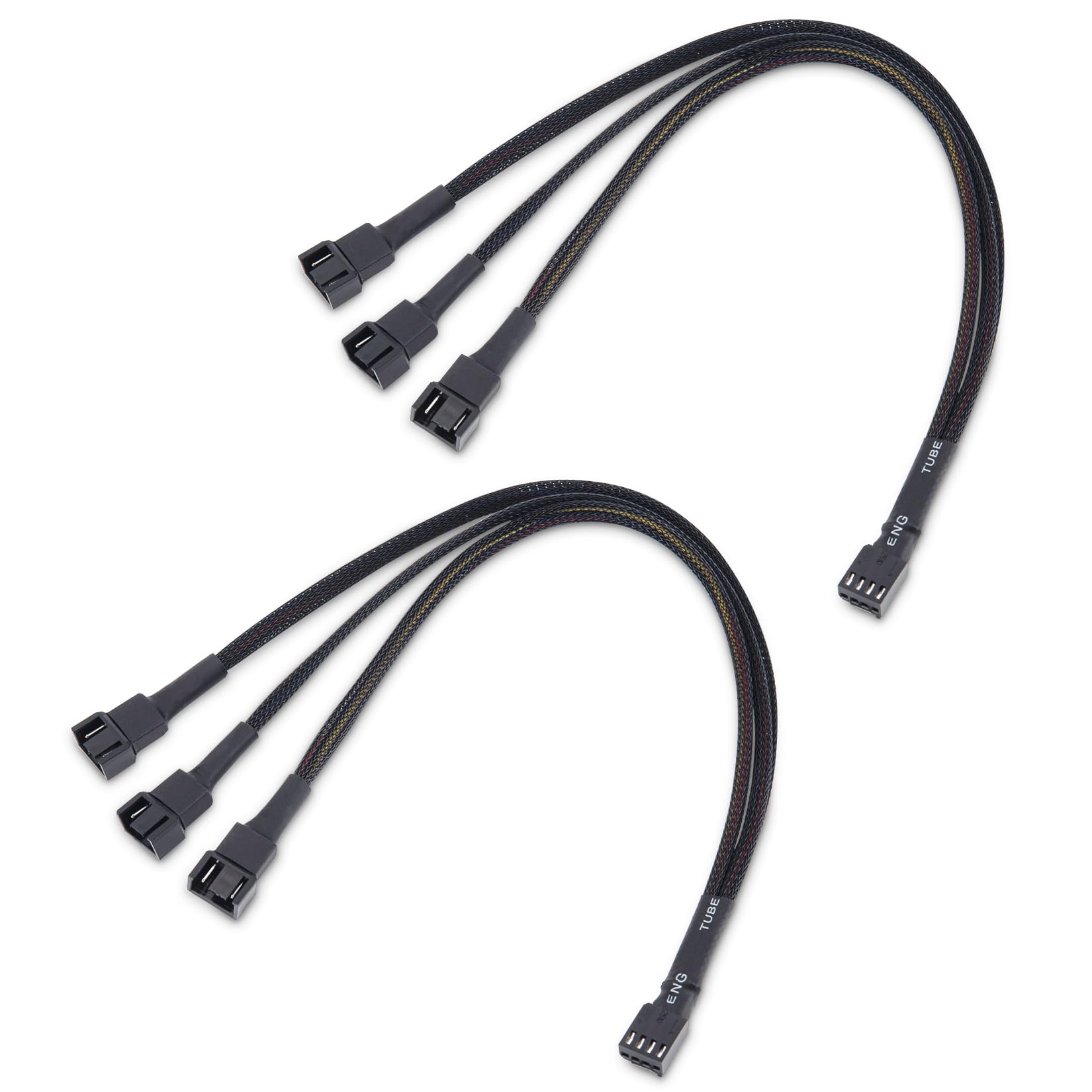 Cable Matters 2-Pack 3-Way 4-Pin PWM PC Fan Splitter Cable 12 Inches - 1 to 3 Converter & Extension Cable for Computer Case Cooling, Gaming PC, and Workstation Builds