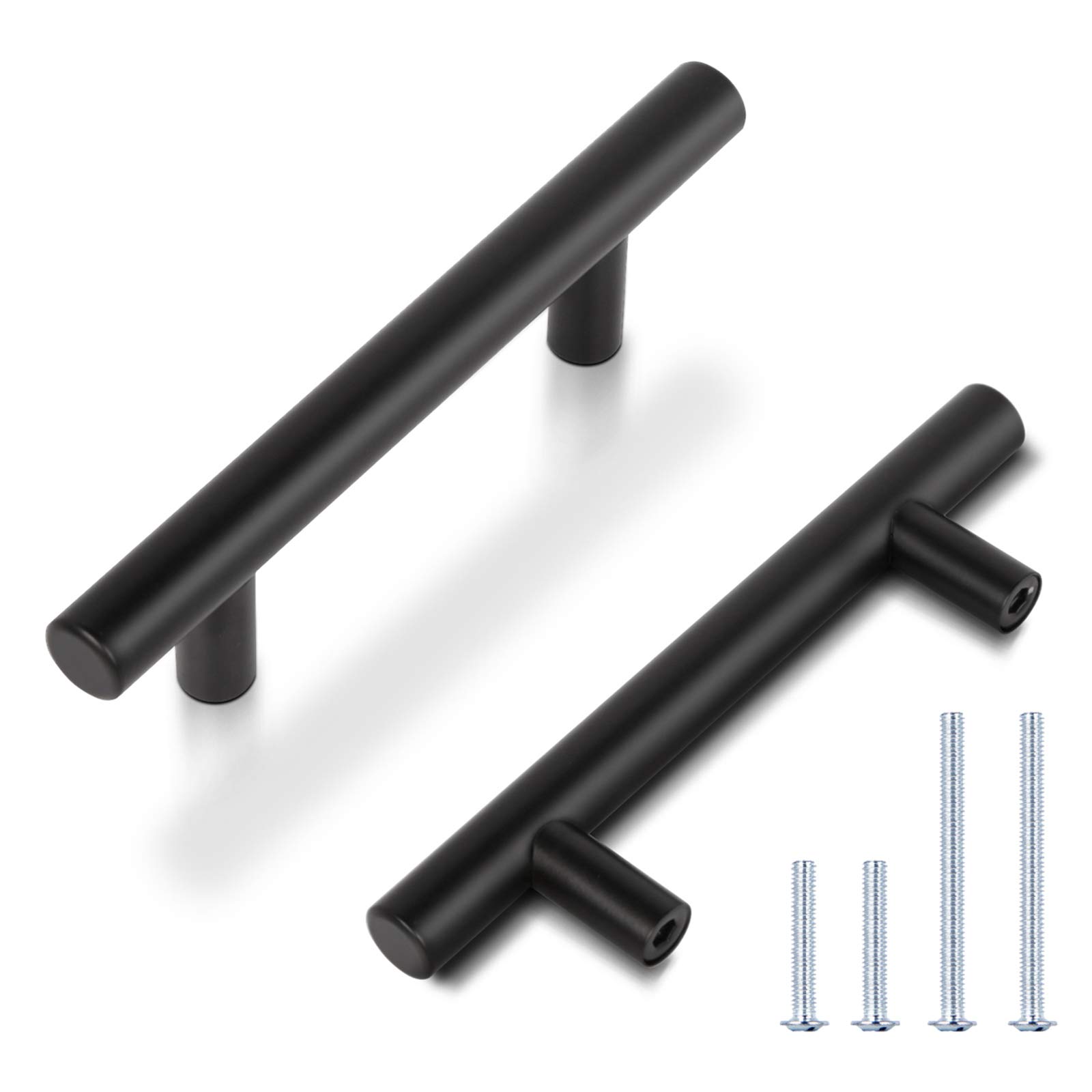 10 Pack 3 Inch Matte Black Cabinet Handles - Kitchen Drawer Pulls, Dresser & Closet Handles, Bathroom Hardware - Perfect for Home Renovation & Furniture Upgrade