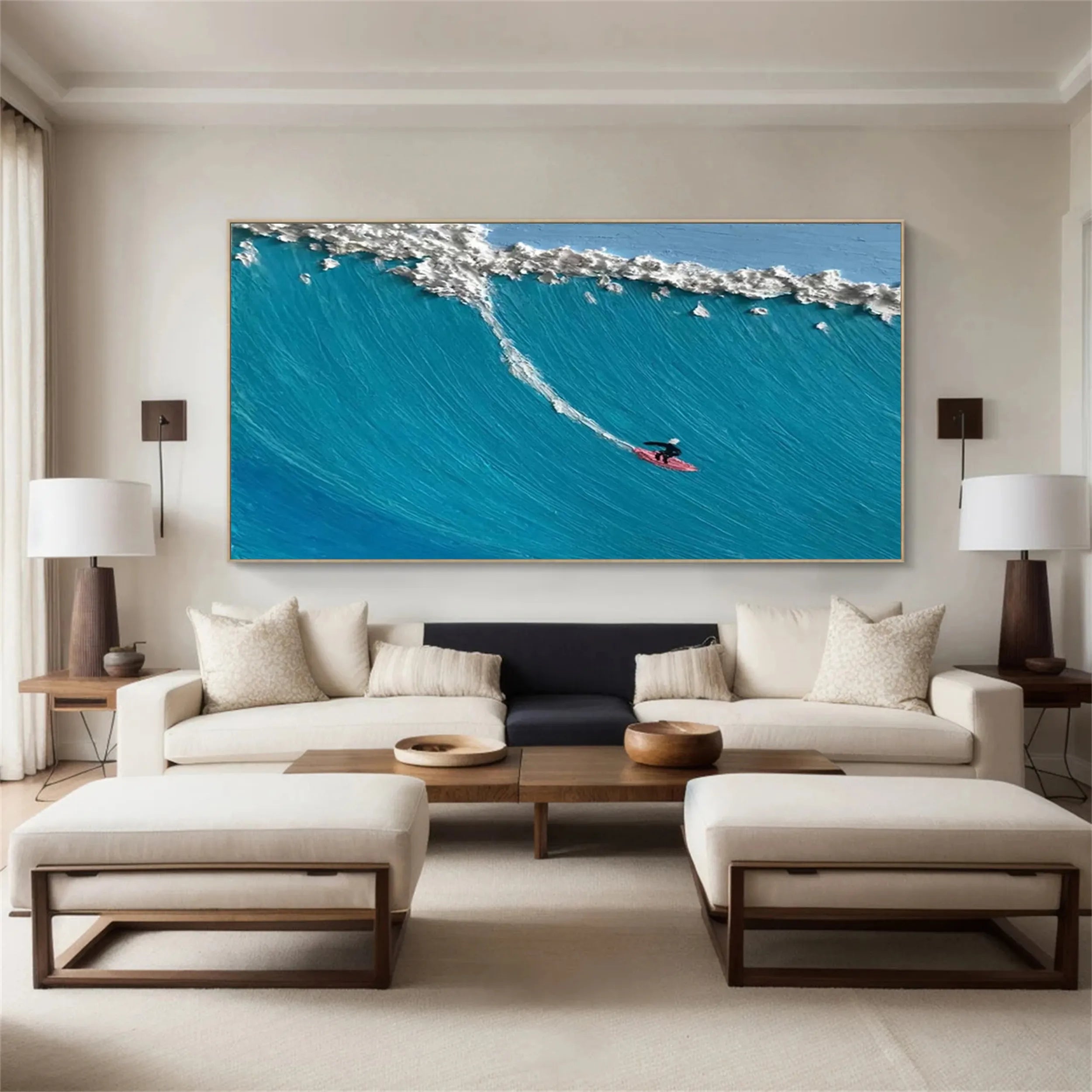 Ocean And Sky Painting #OS 134 - Handmade Canvas Wall Art for Home & Office Decor - Perfect for Living Room, Bedroom or Beach House