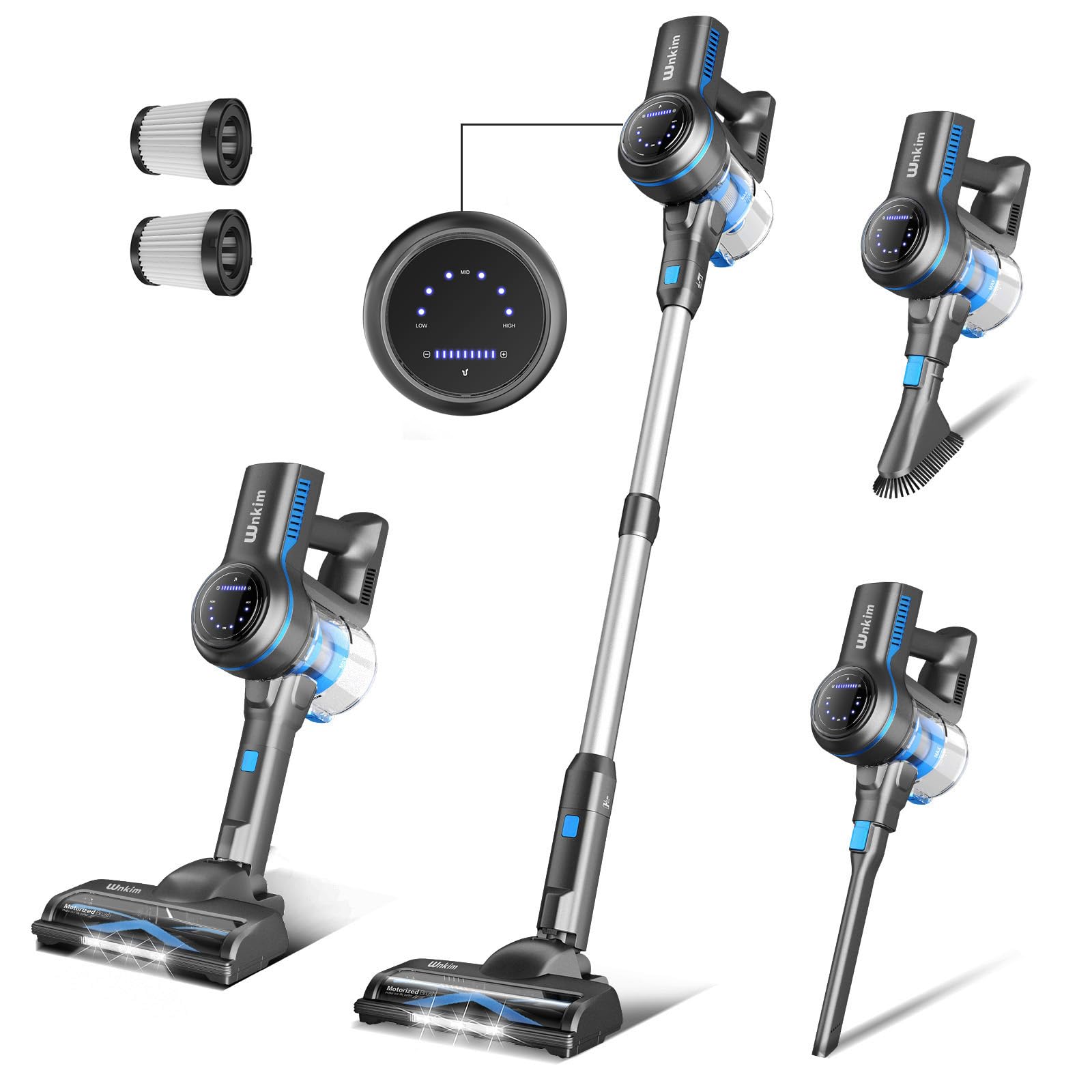 WnkimTech 265W Cordless Vacuum Cleaner - 25Kpa Stick Vacuum for Carpets & Hard Floors