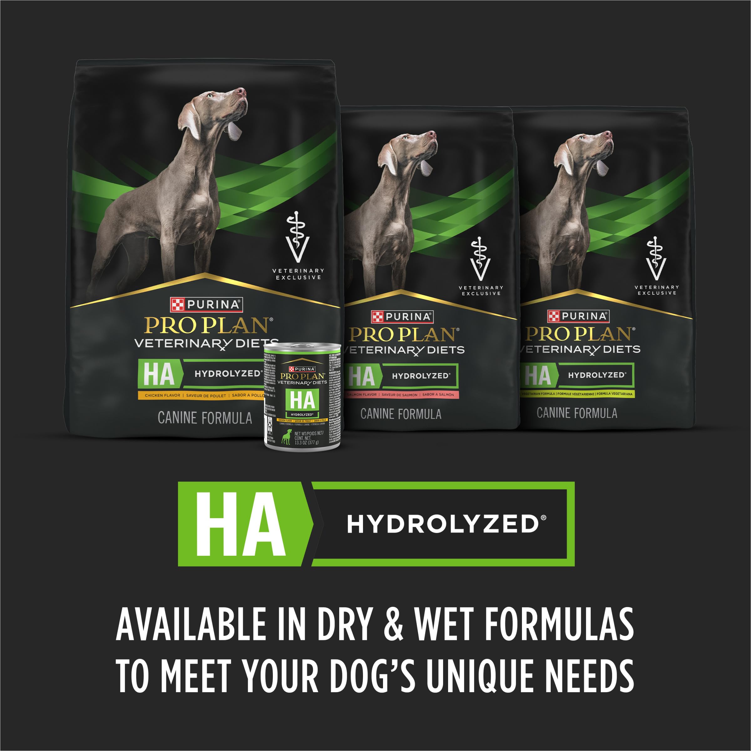 Purina Pro Plan Veterinary Diets HA Hydrolyzed Protein Dry Dog Food - Salmon Flavor, 16.5 lb Bag - Hypoallergenic Diet for Dogs with Food Sensitivities & Digestive Issues - Perfect for Sensitive Stomachs & Skin Allergies
