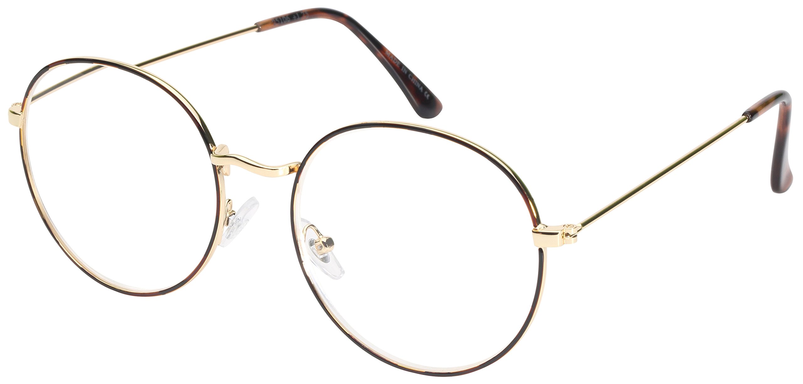Edge I-Wear Retro Round Reading Glasses B5106 - Stylish Metal Frame Readers for Women & Men | Perfect for Reading, Computer Work & Fashion Accessory