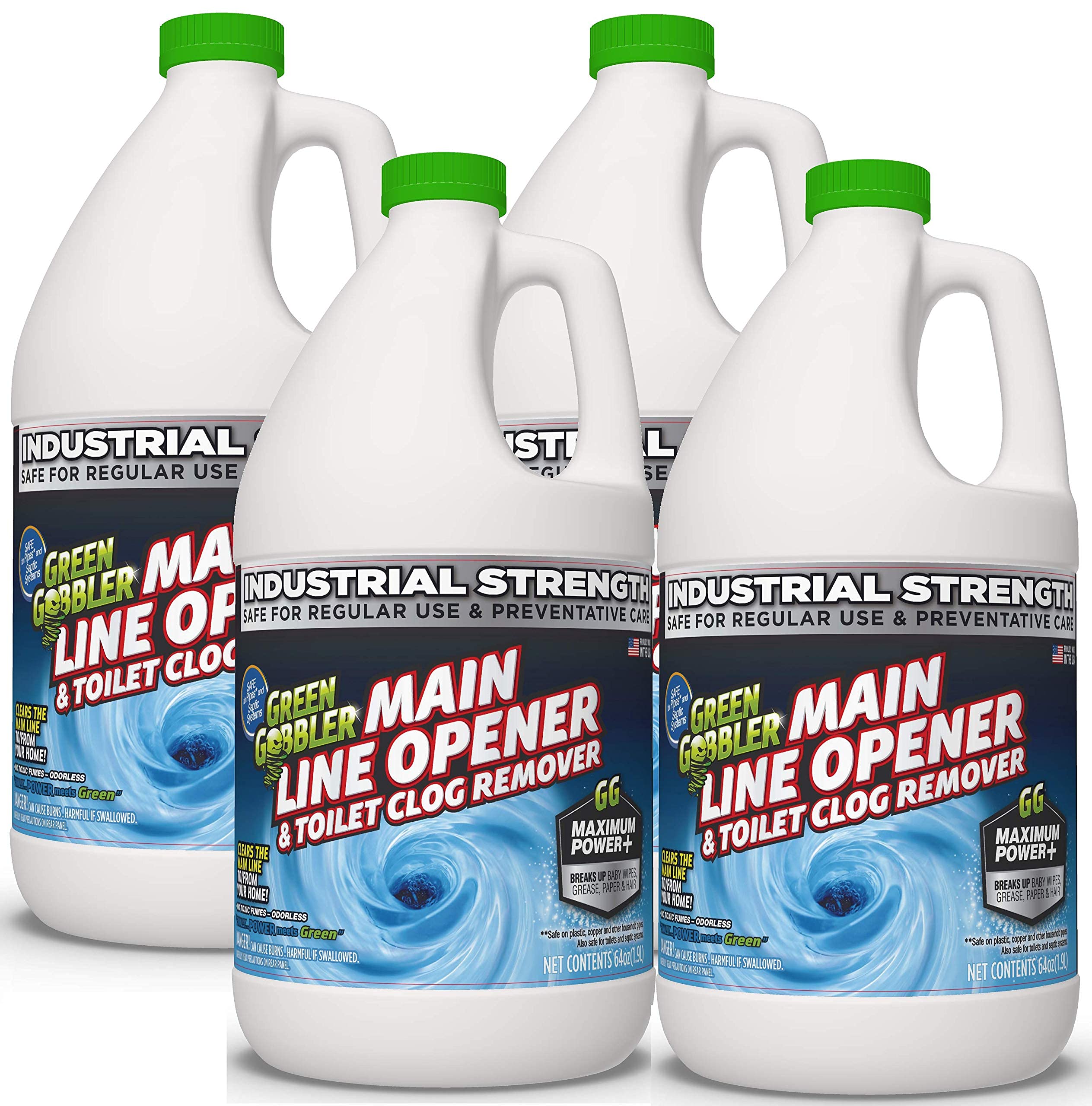 Ultimate Main Drain Opener | Heavy-Duty Drain Cleaner & Sewer Cleaner with Hair Clog Remover | Safe for Pipes & Septic Systems | 4 Gallon Case | Perfect for Kitchen Sinks, Showers, Bathtubs & Septic Maintenance