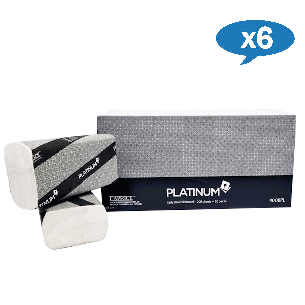Premium Caprice Platinum 2-Ply Slimfold Towel 23x23cm - Soft Luxury Hand Towels for Bathroom, Spa, Gym & Travel - Bulk Wholesale Pack
