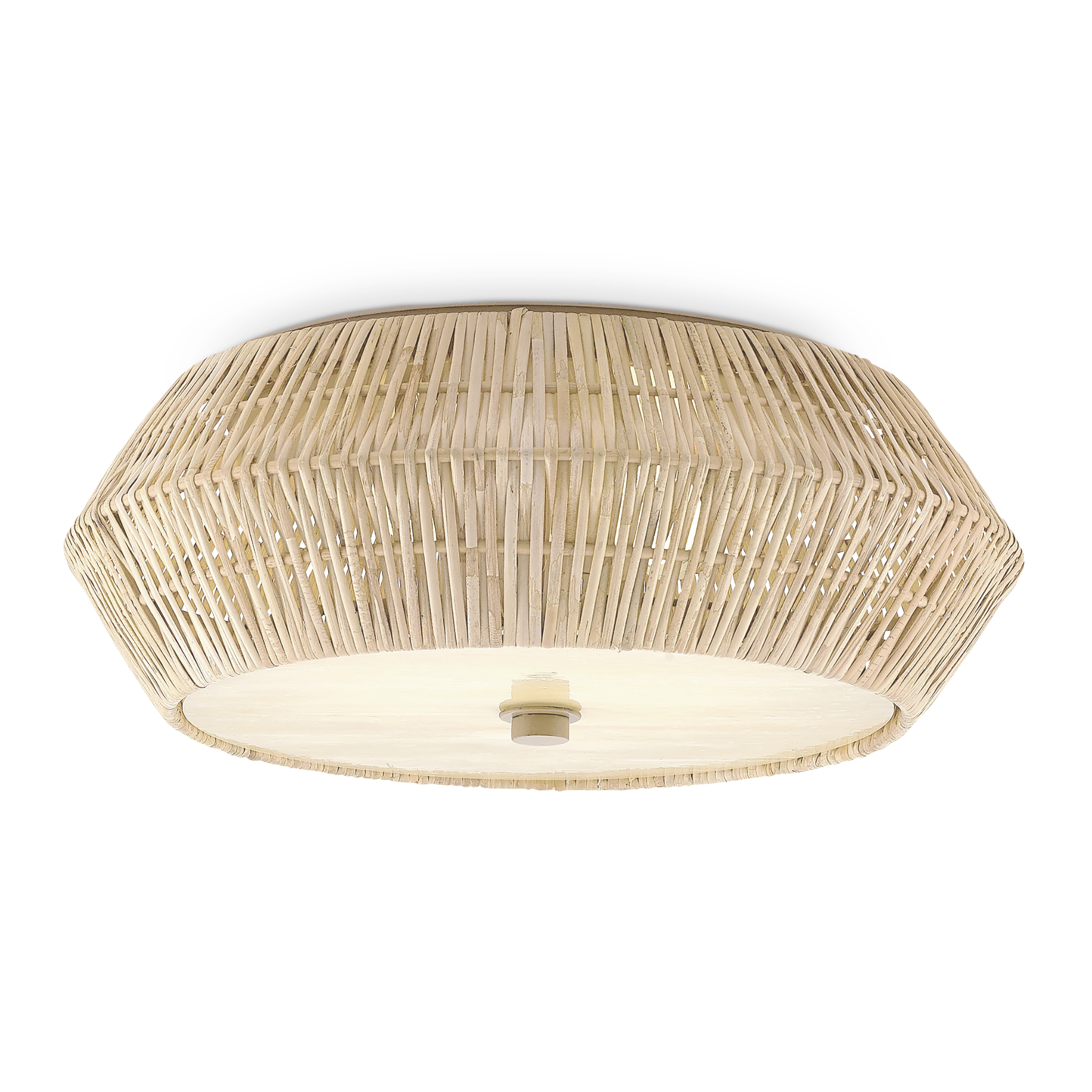 Antibes White Flush Mount Ceiling Light - Modern Round LED Fixture for Bedroom, Kitchen, Hallway & Living Room Lighting