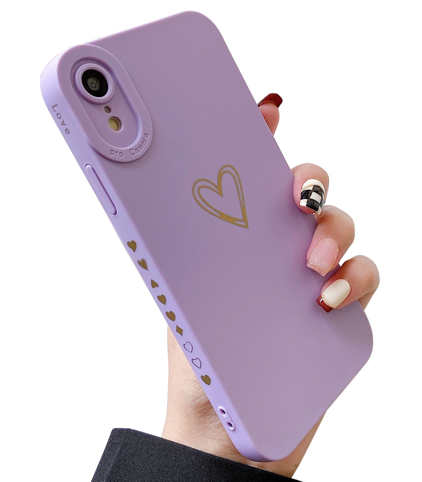 Qokey Cute Heart Plated iPhone XR Case (2018 6.1