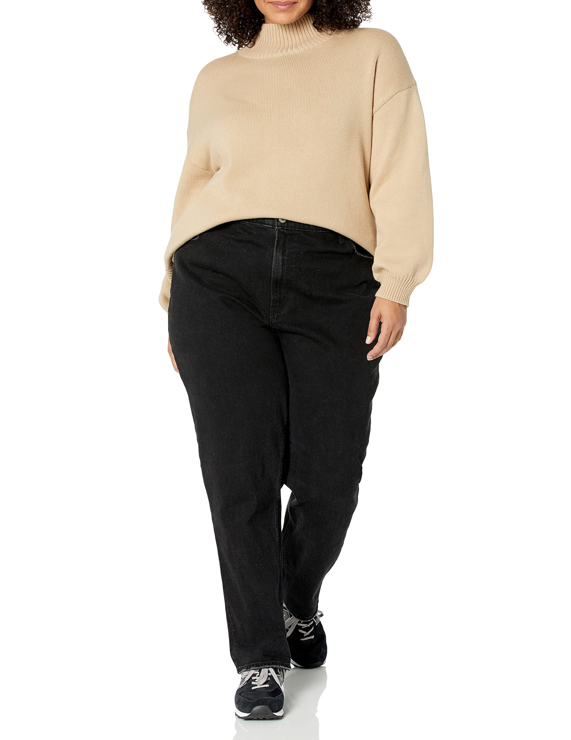 Amazon Essentials Women's Cotton Sweaters - Soft Funnel Neck Pullover, Plus Size & Regular Sizes, Perfect for Casual Wear & Layering in Fall & Winter