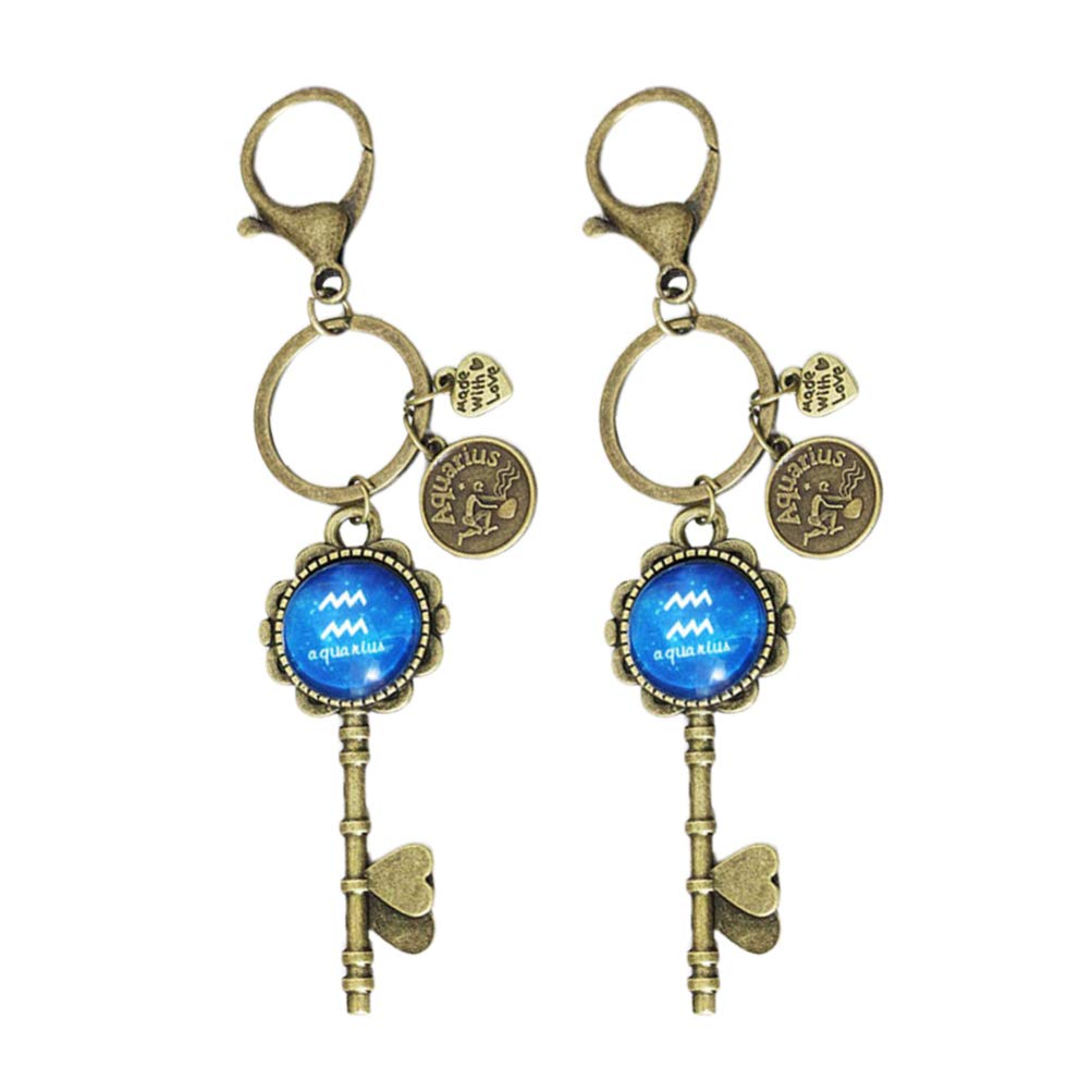 Milisten Pisces Constellation Keychain - Zodiac Sign Pendant for Birthday, Family, and Friendship Gifts