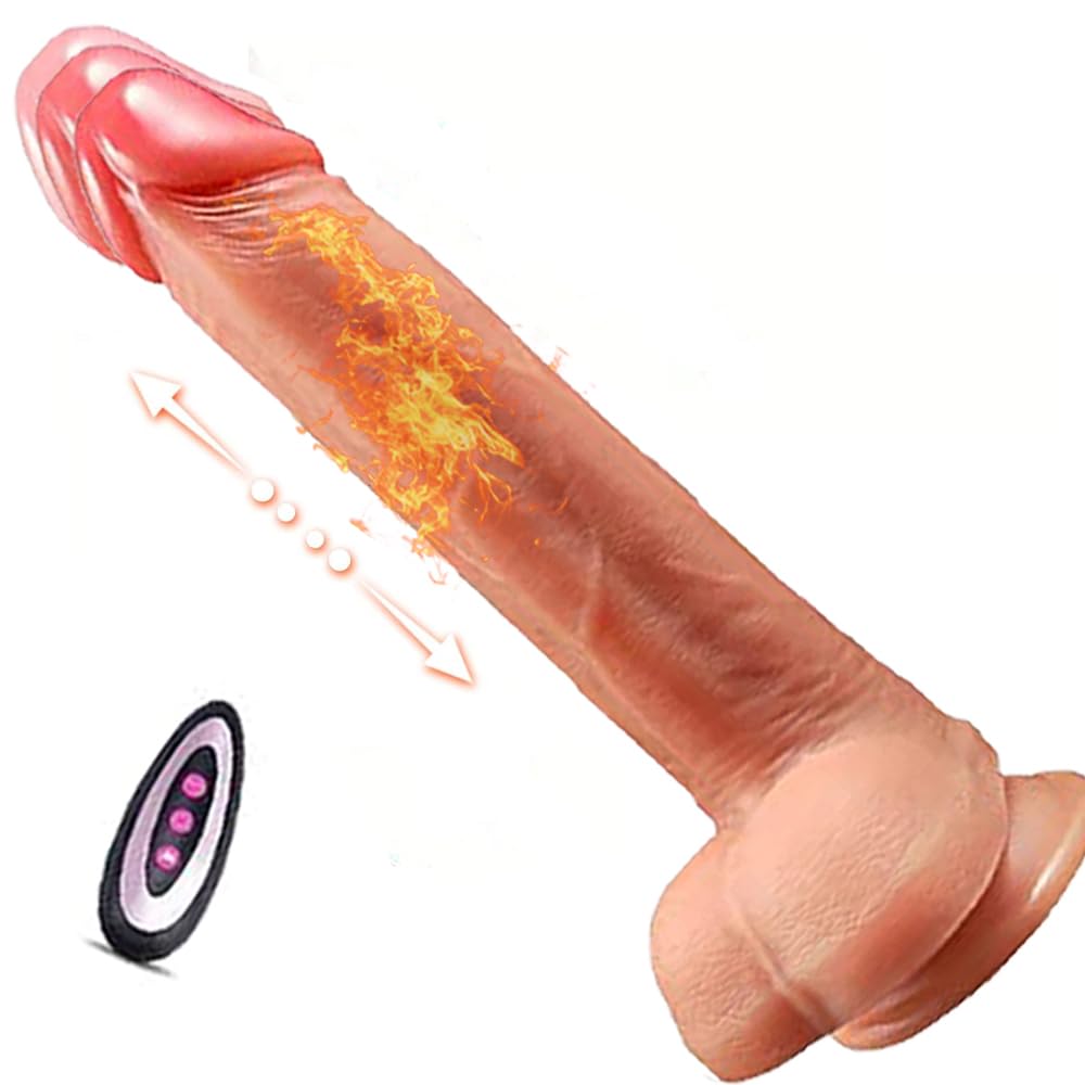 Realistic Rabbit Vibrator with 9 Vibration & 3 Thrusting Modes - Remote Control Silicone Dildo for G Spot, Clitoral & Anal Stimulation | Perfect for Women & Couples - Enhance Intimacy & Solo Play in Bedroom or Romantic Nights
