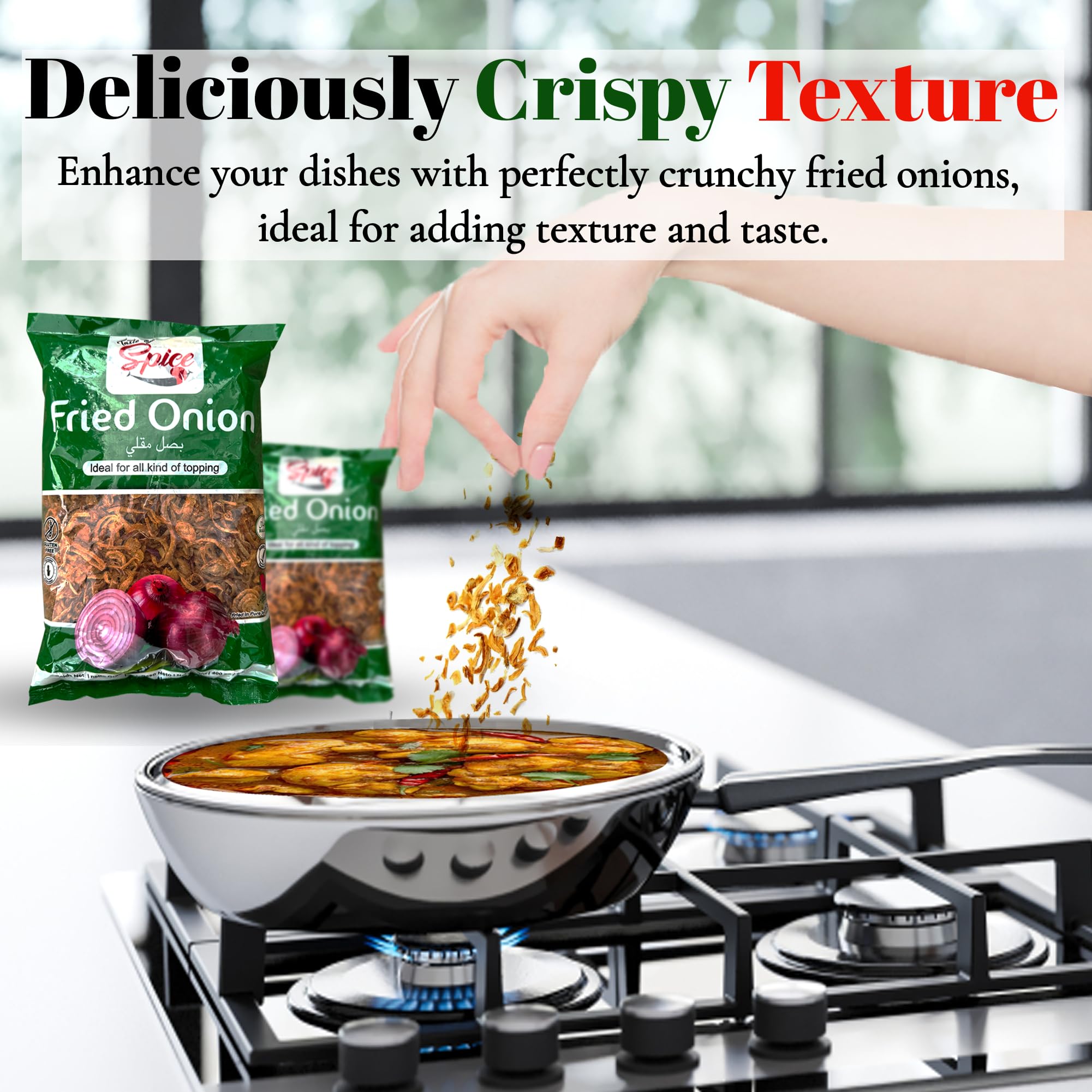 Original Crispy Fried Onions - Gluten Free Crunchy Onion Toppings for Salads, Burgers & Casseroles - 14 Oz (Pack of 1) - Fresh Gourmet French Fried Onions for Soups, Baked Potatoes & Green Bean Casserole