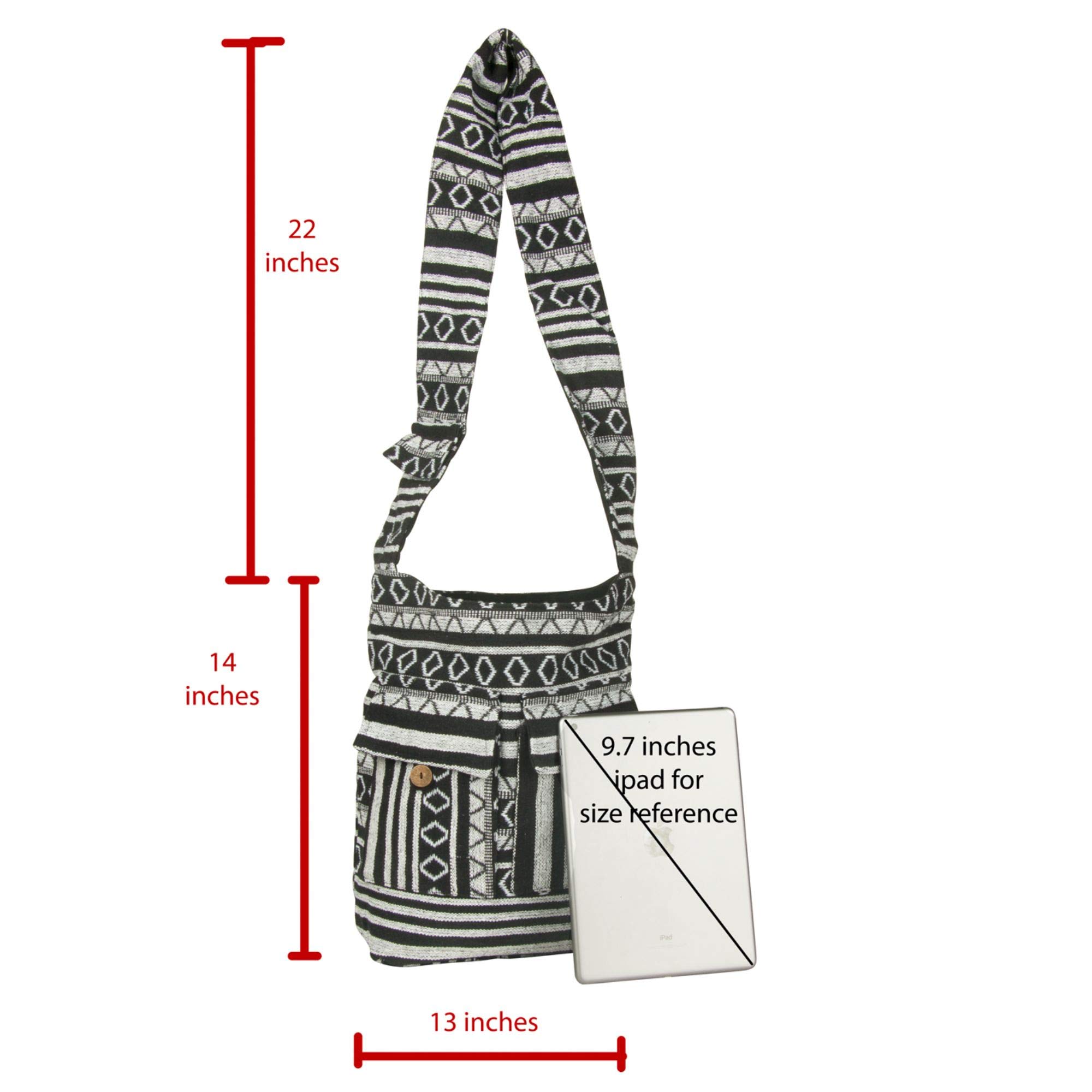 SUVASANA Large Sling Shoulder Bag for Men & Women - Casual Comfortable Crossbody Purse for Everyday Use, Travel & Outdoor Activities - Water-Resistant & Spacious Design (Black)