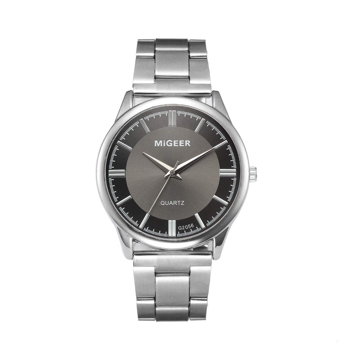 Men's Stainless Steel Analog Quartz Watch with Crystal Accents - Stylish Fashion Wristwatch for Men & Women - Perfect Gift for Business, Casual Wear & Special Occasions
